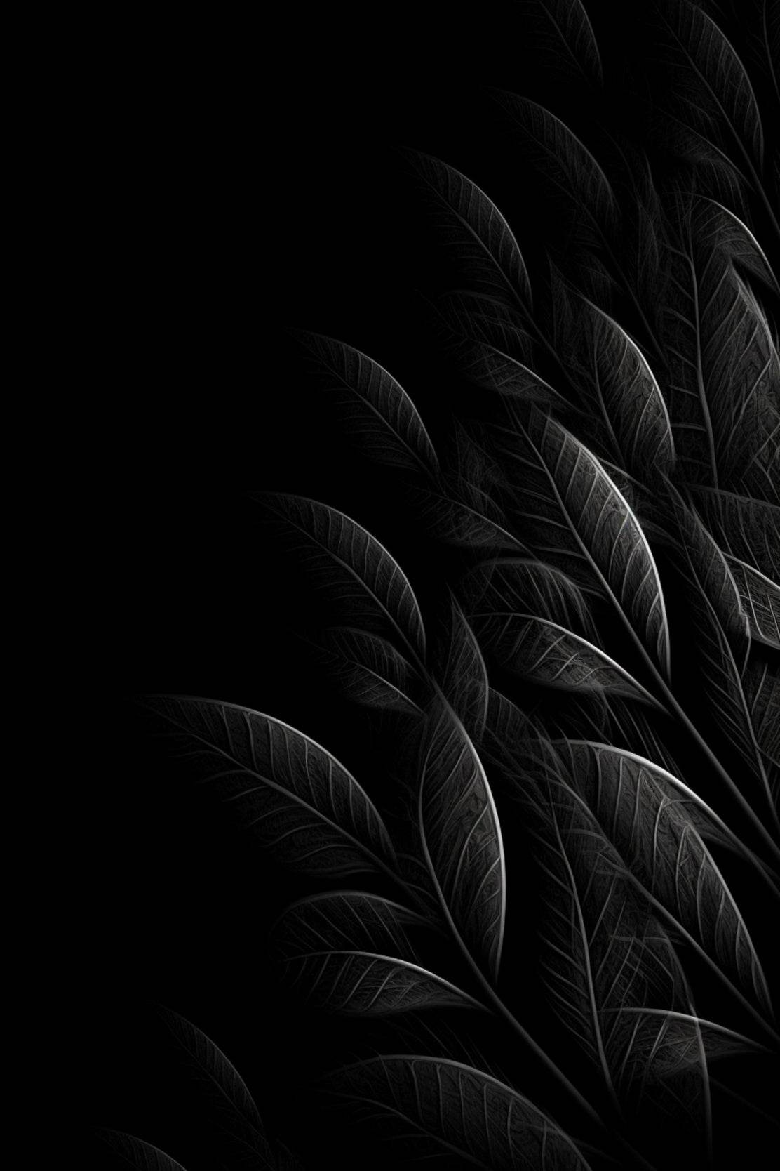 Leaf Background Black & White Wall Art - beink online art store