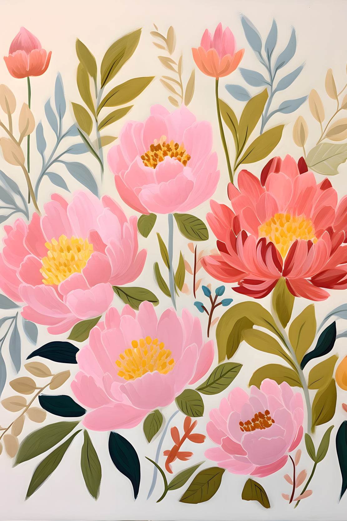 Watercolor Floral Background Wall Art - beink online art store
