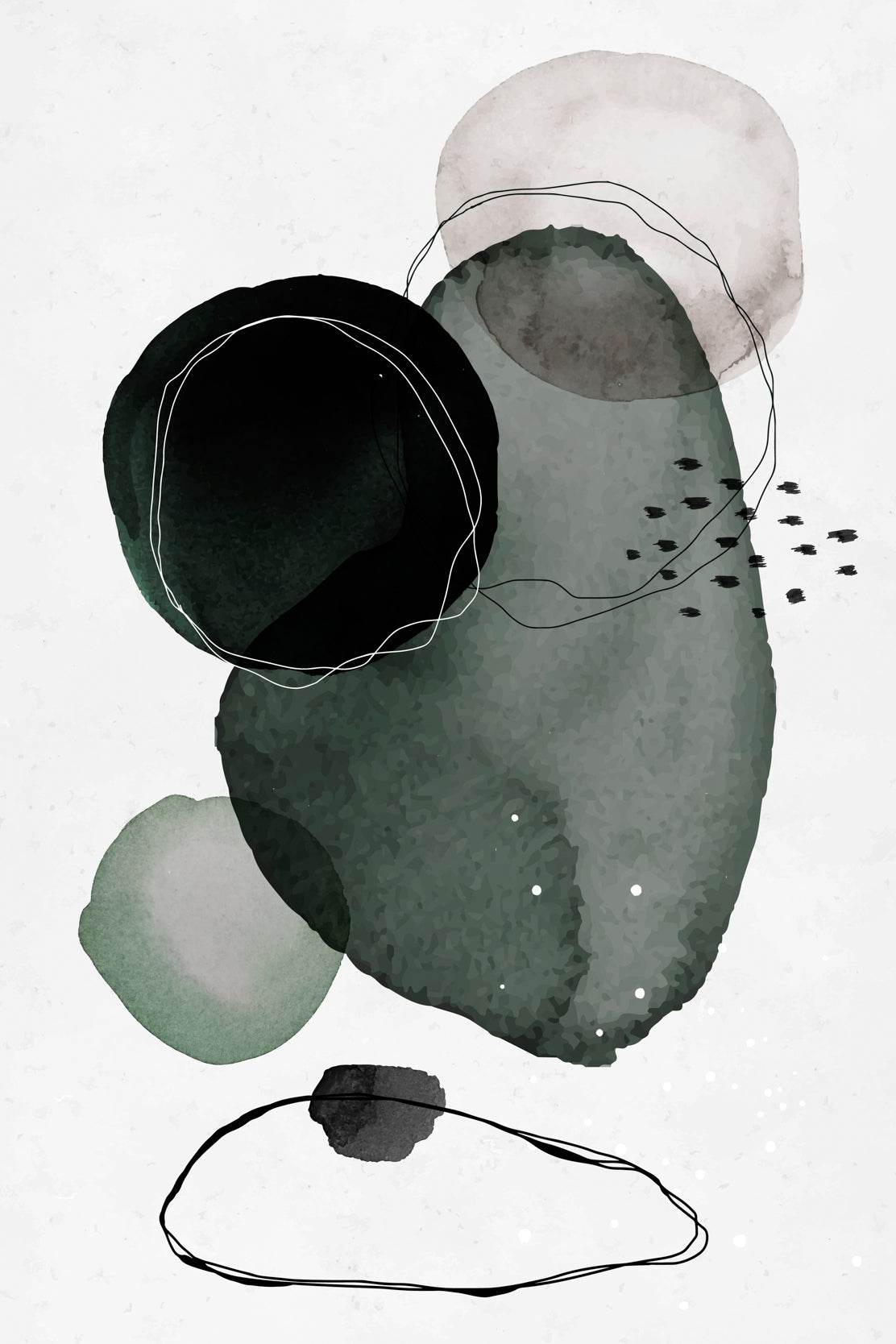 Water Color Shapes Abstract Wall Art - beink online art store