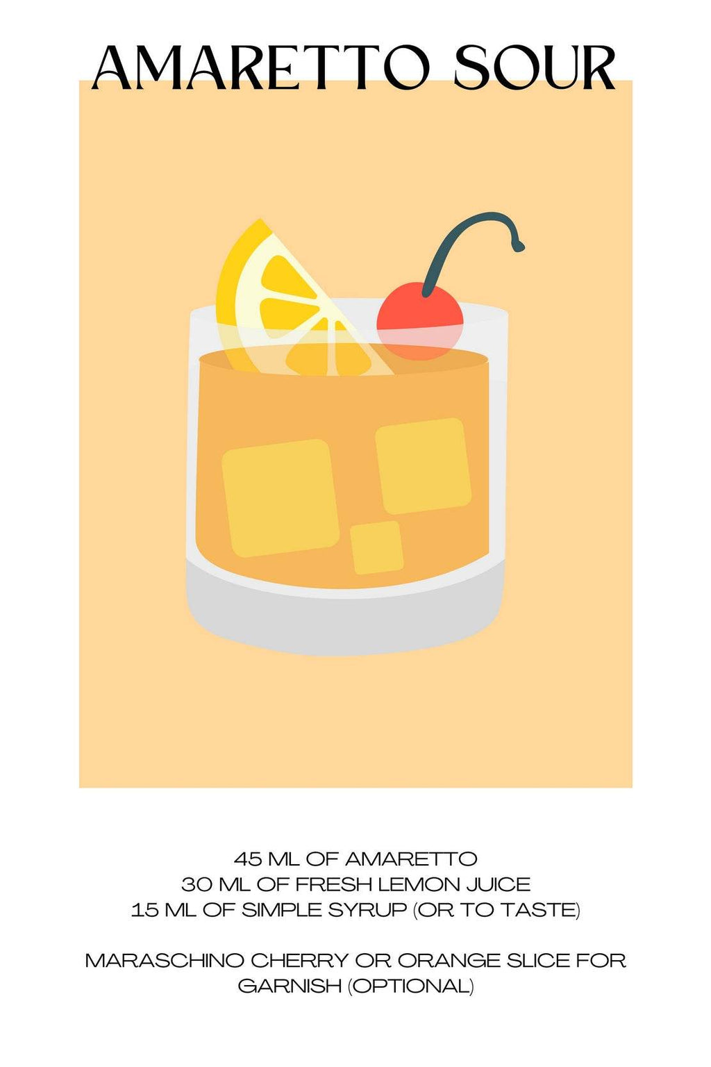 Whiskey Amaretto Sour Wall Art - beink online art store