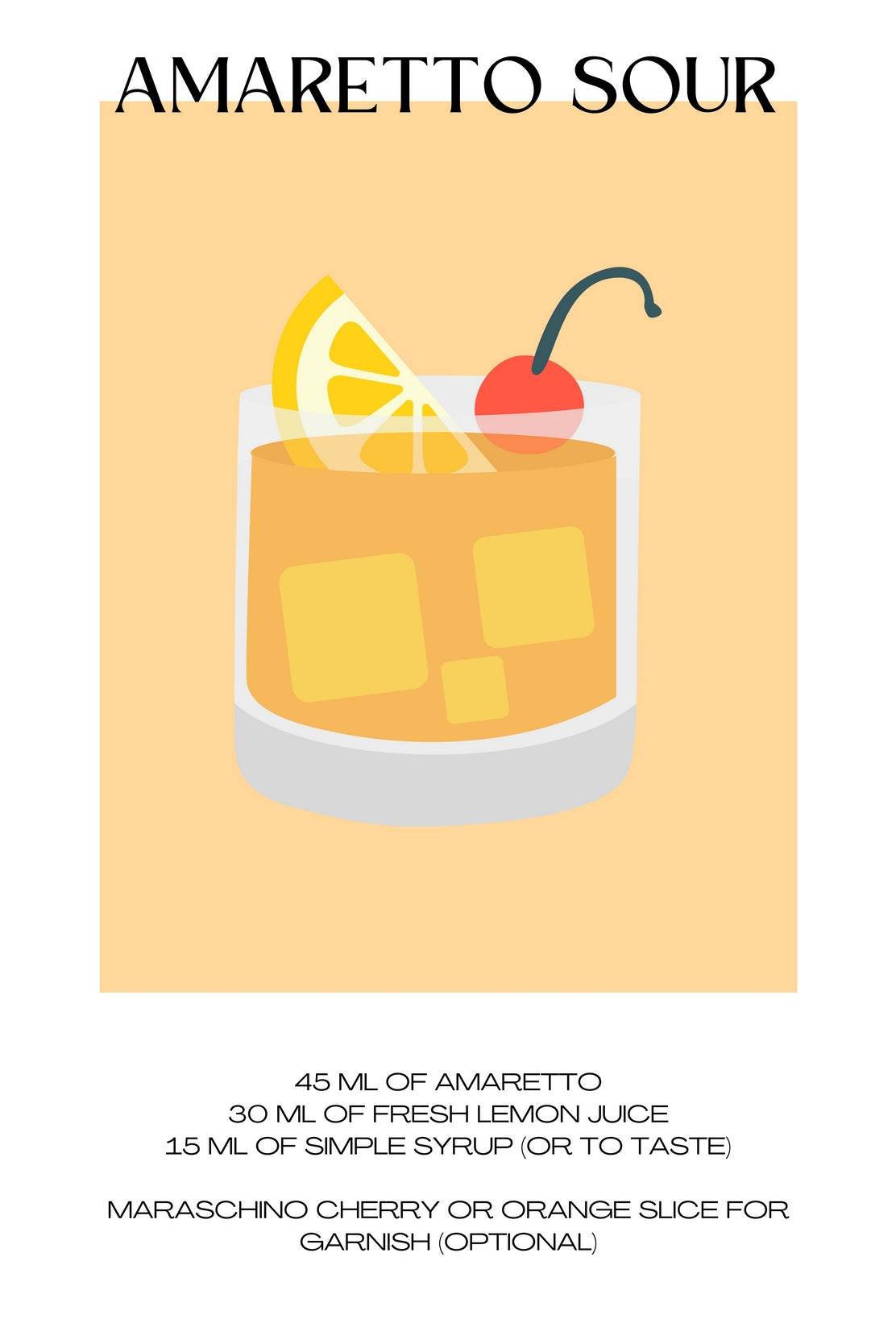 Whiskey Amaretto Sour Wall Art - beink online art store