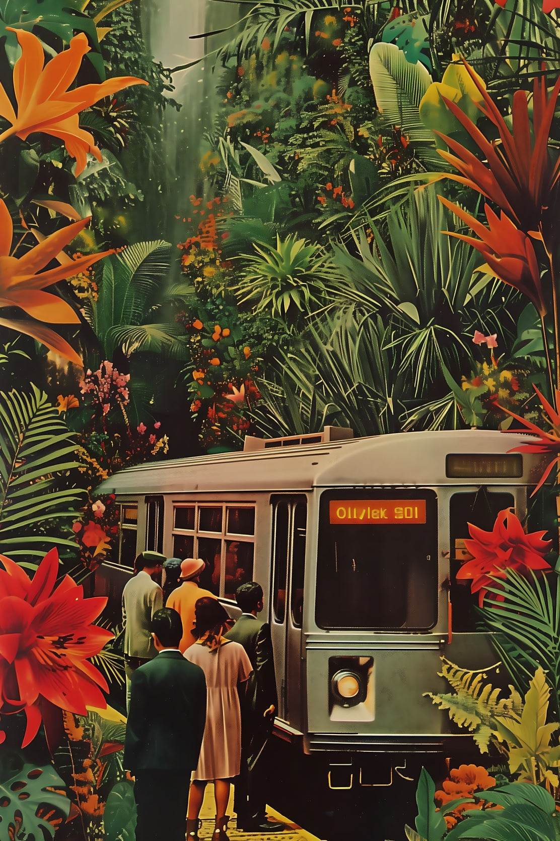 Passenger train in the middle of the forest Wall Art - beink online art store