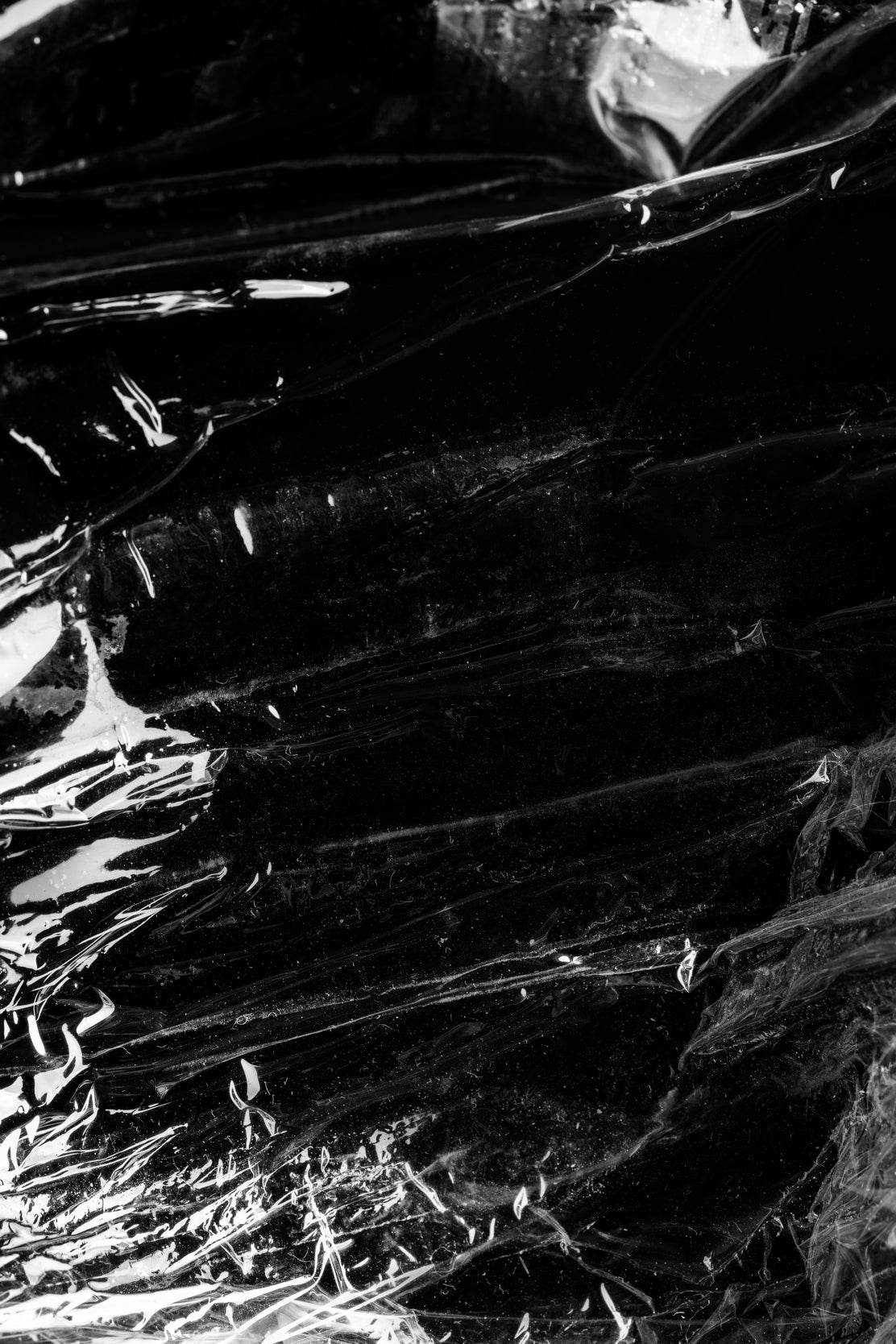 Wrinkled Plastic Black & White Wall Art - beink online art store