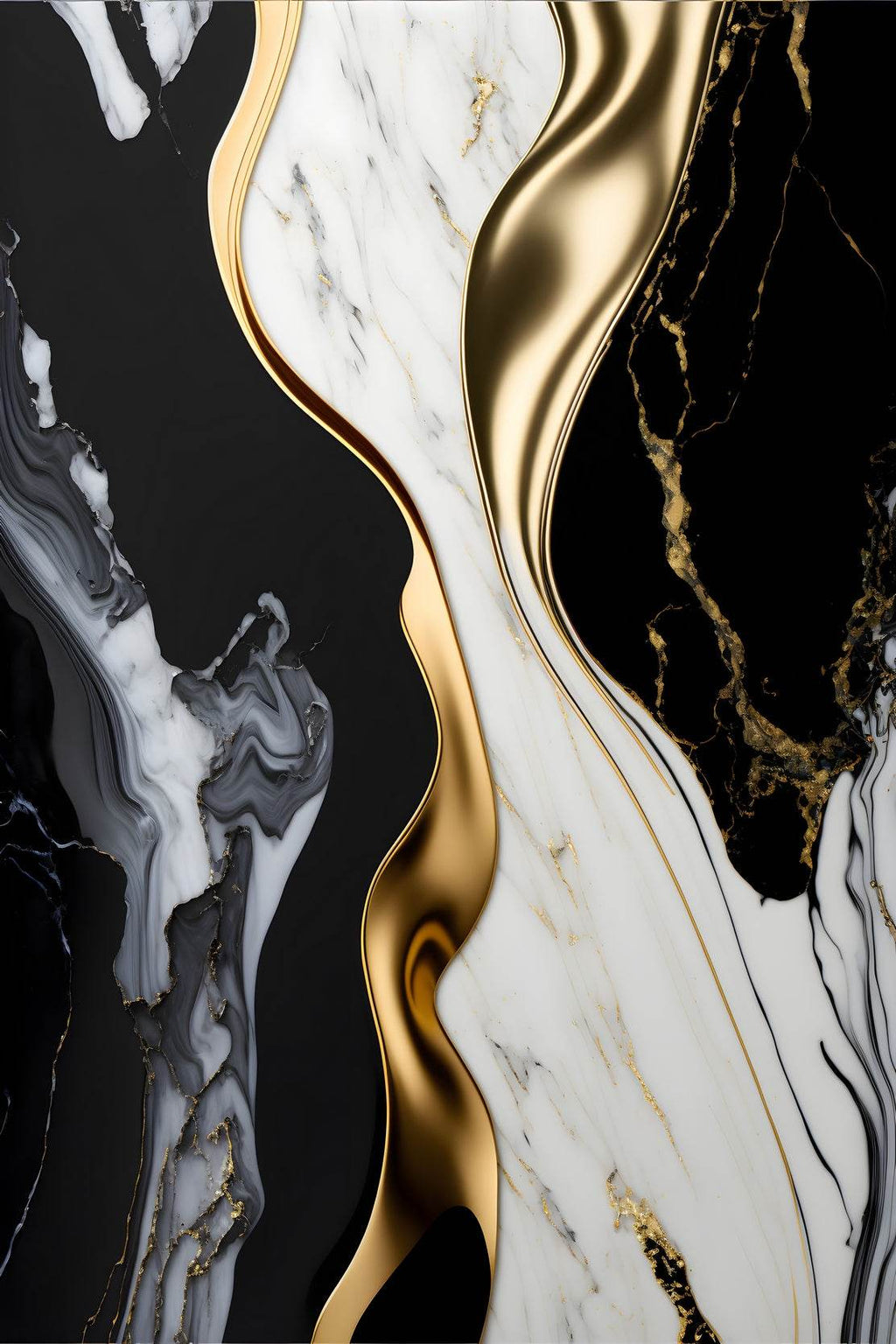 Black White And Gold Mmarble Facade Wall Art - beink online art store