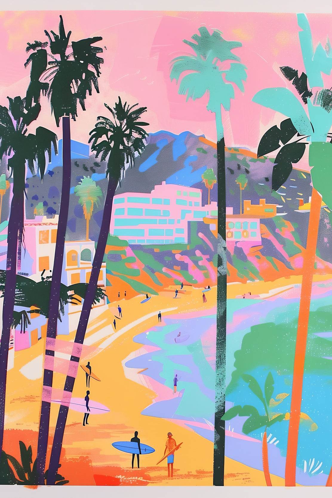 Painting Palm Tree On The Beach Wall Art - beink online art store