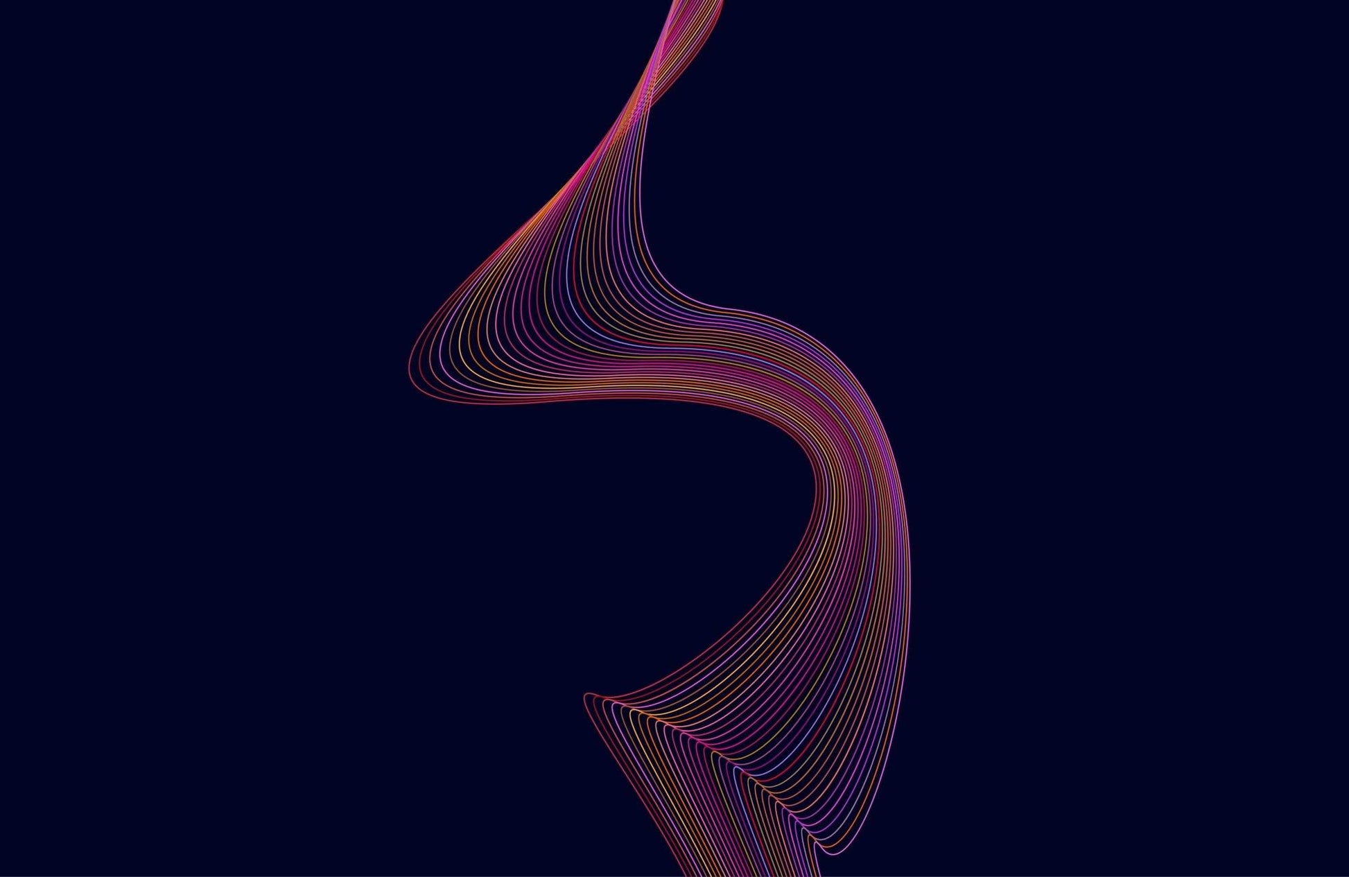 Technology Wave Lines Abstract Wall Art - beink online art store