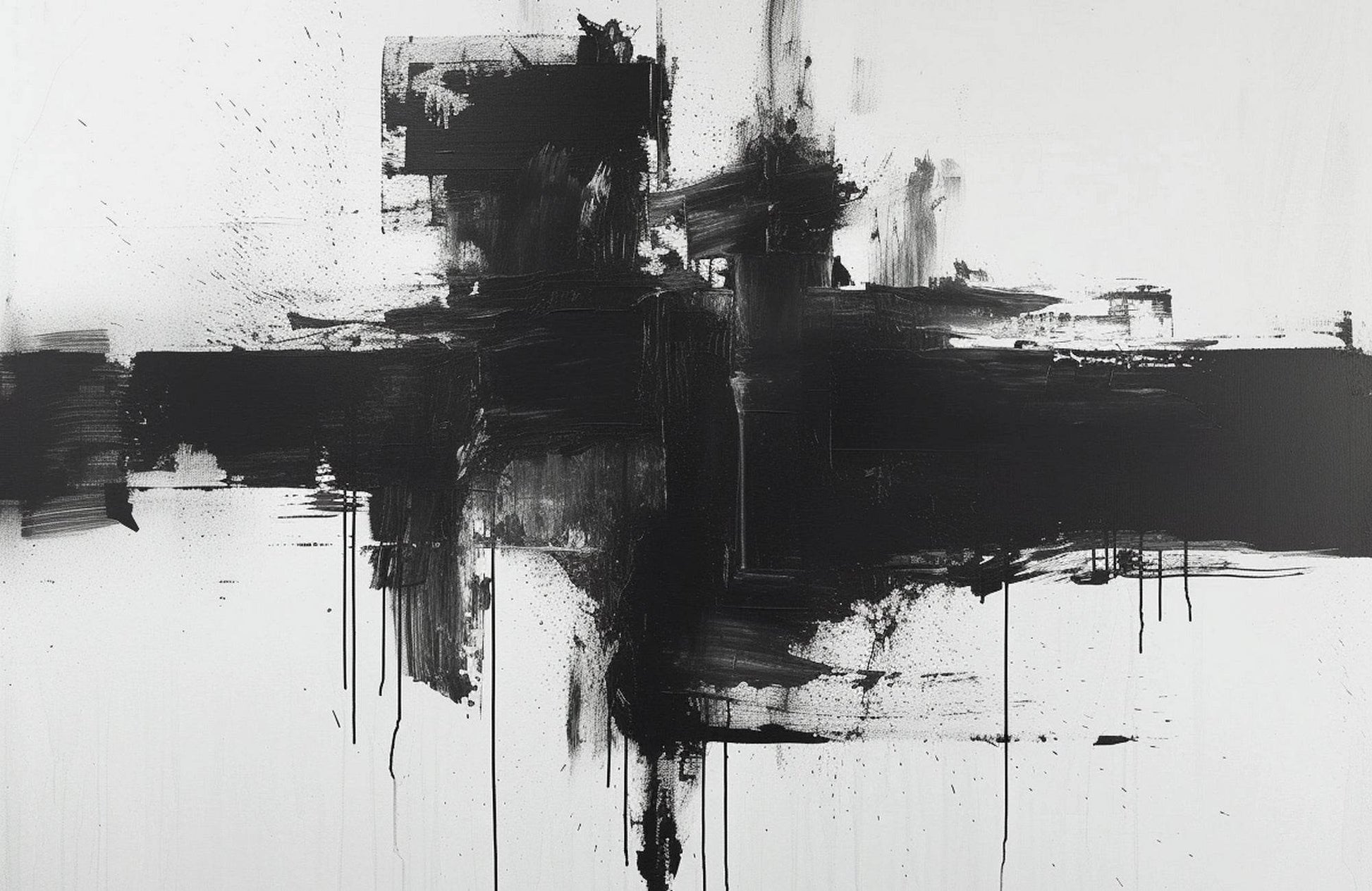 Chaotic Composition of Brush Strokes Wall Art - beink online art store