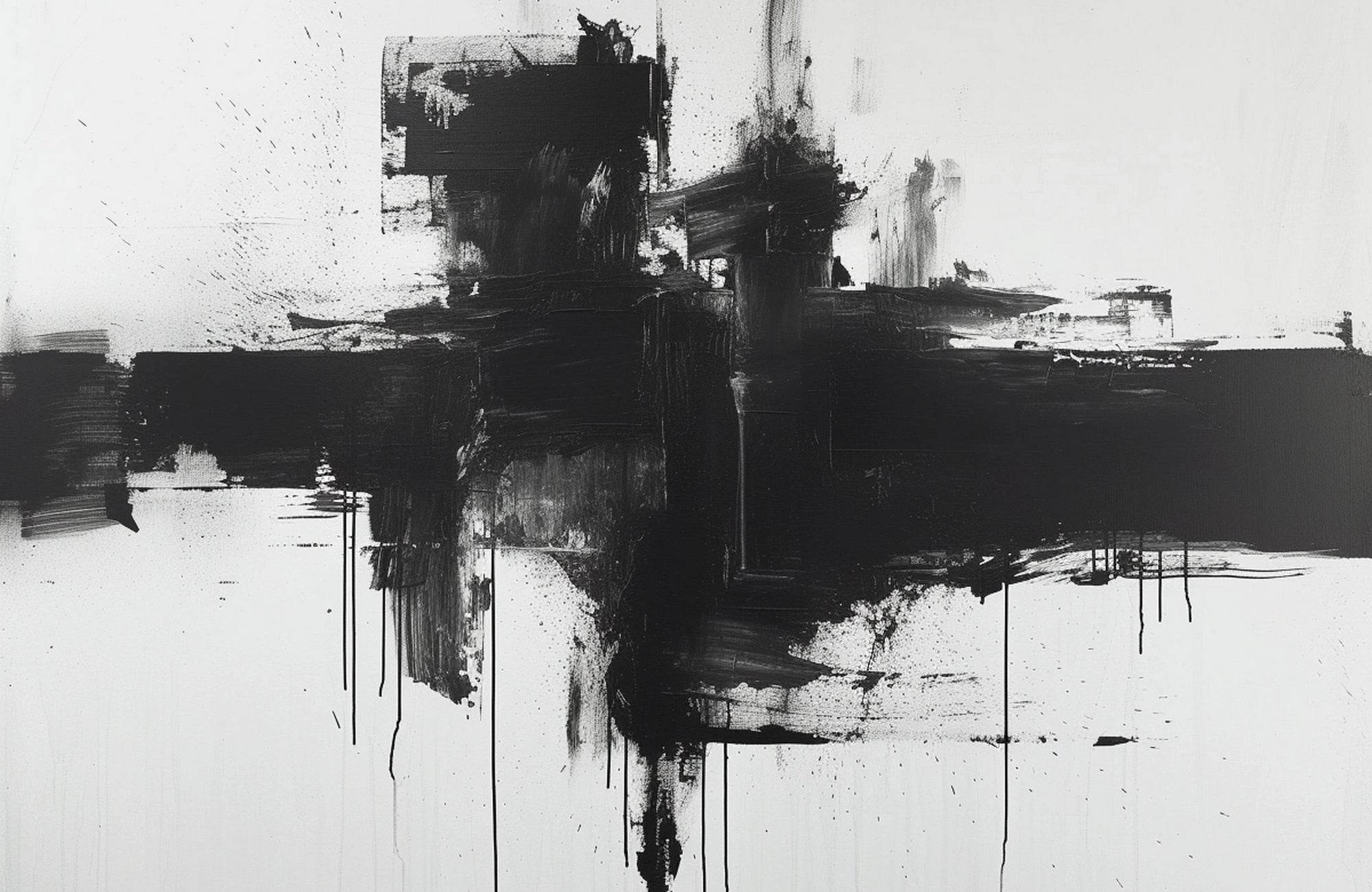 Chaotic Composition of Brush Strokes Wall Art - beink online art store