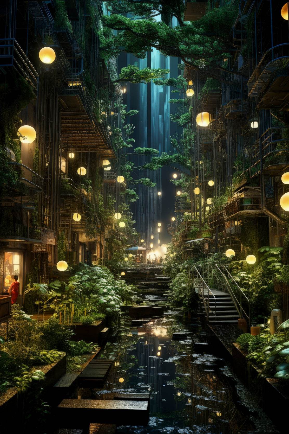 Blue Forest In The City Wall Art - beink online art store