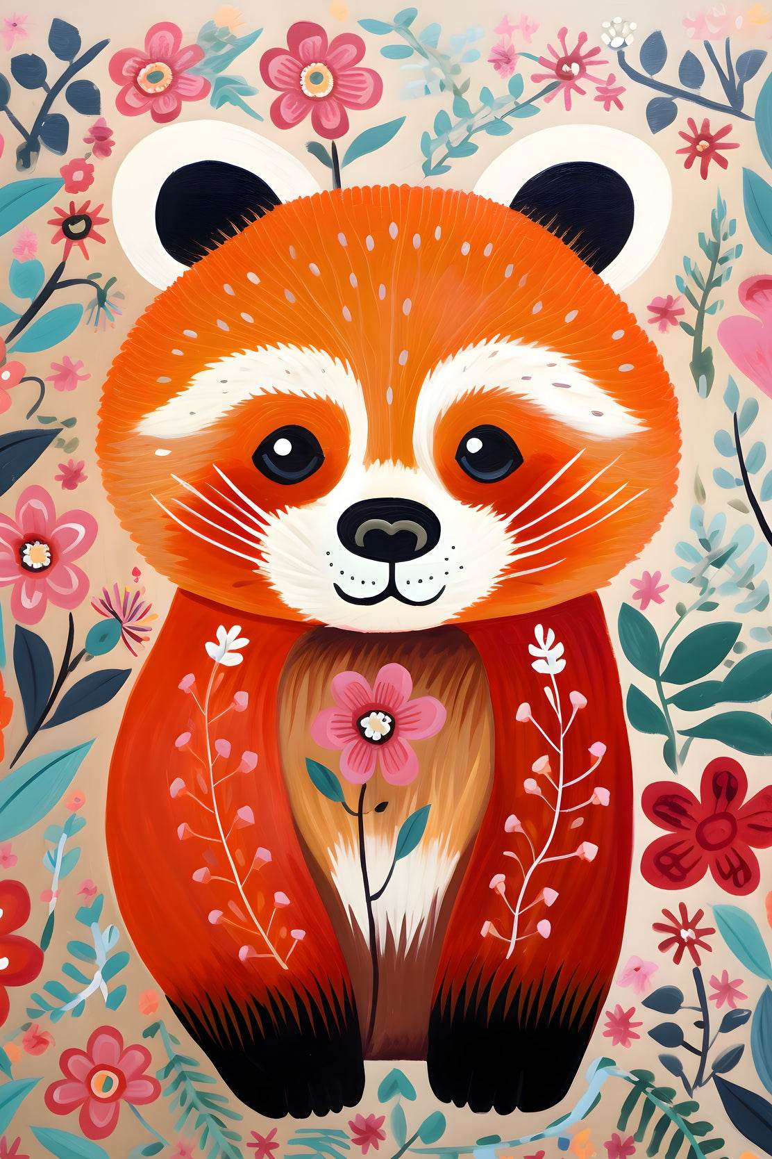 Cartoonish Red Panda Wall Art - beink online art store