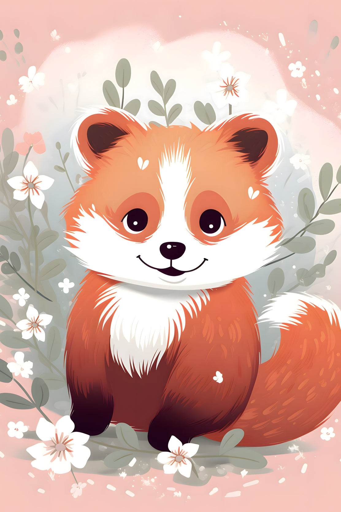 Cartoonish Fox With a Friendly Expression - beink online art store