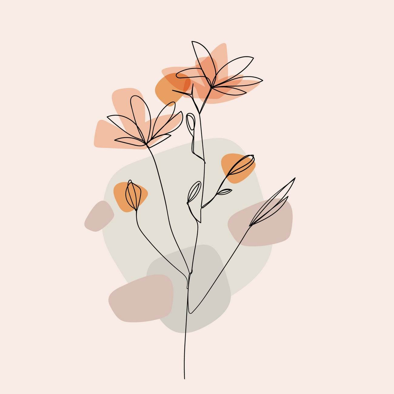Linear Spring Flower Wall Art - beink online art store