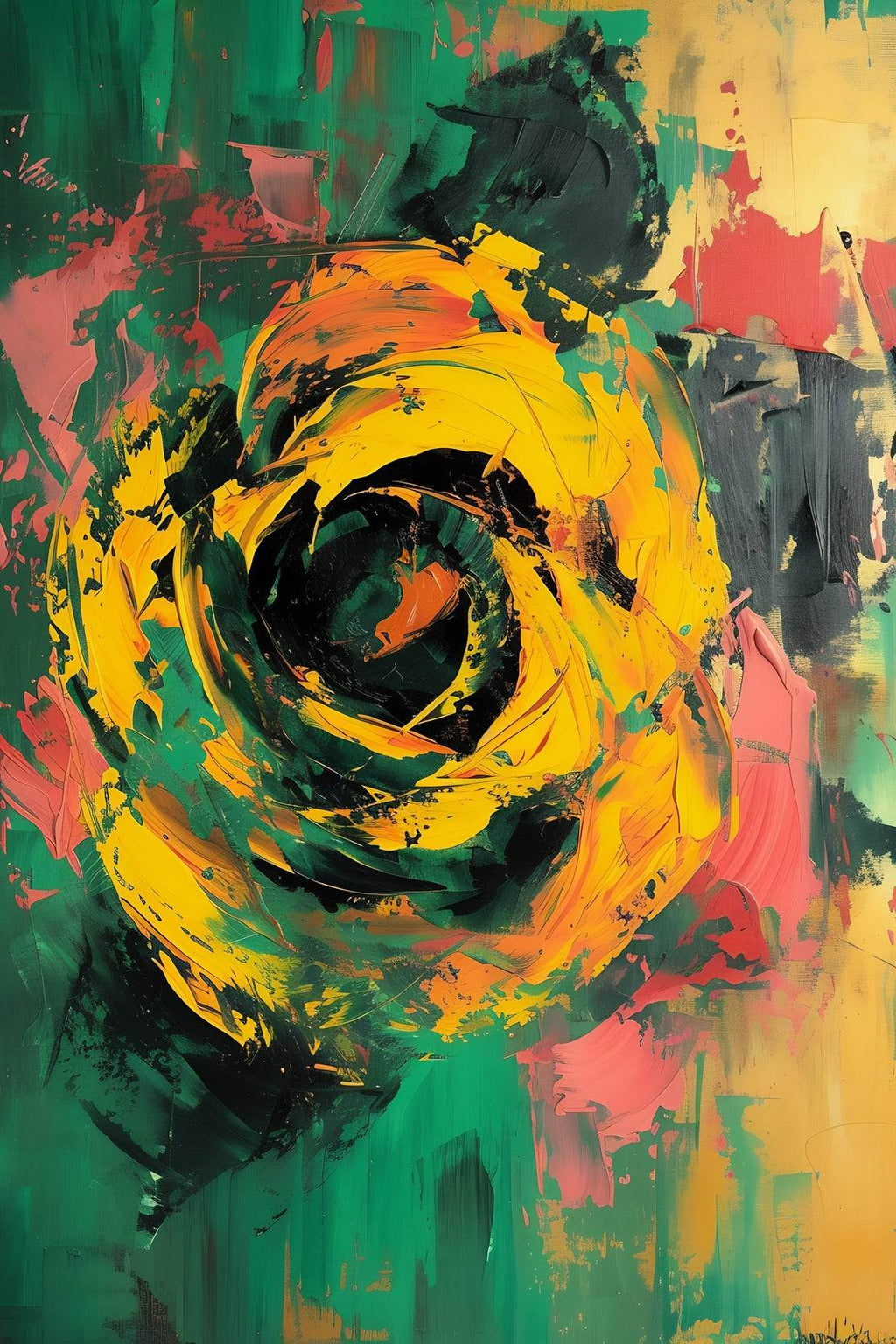 Yellow Rose Painting Wall Art - beink online art store