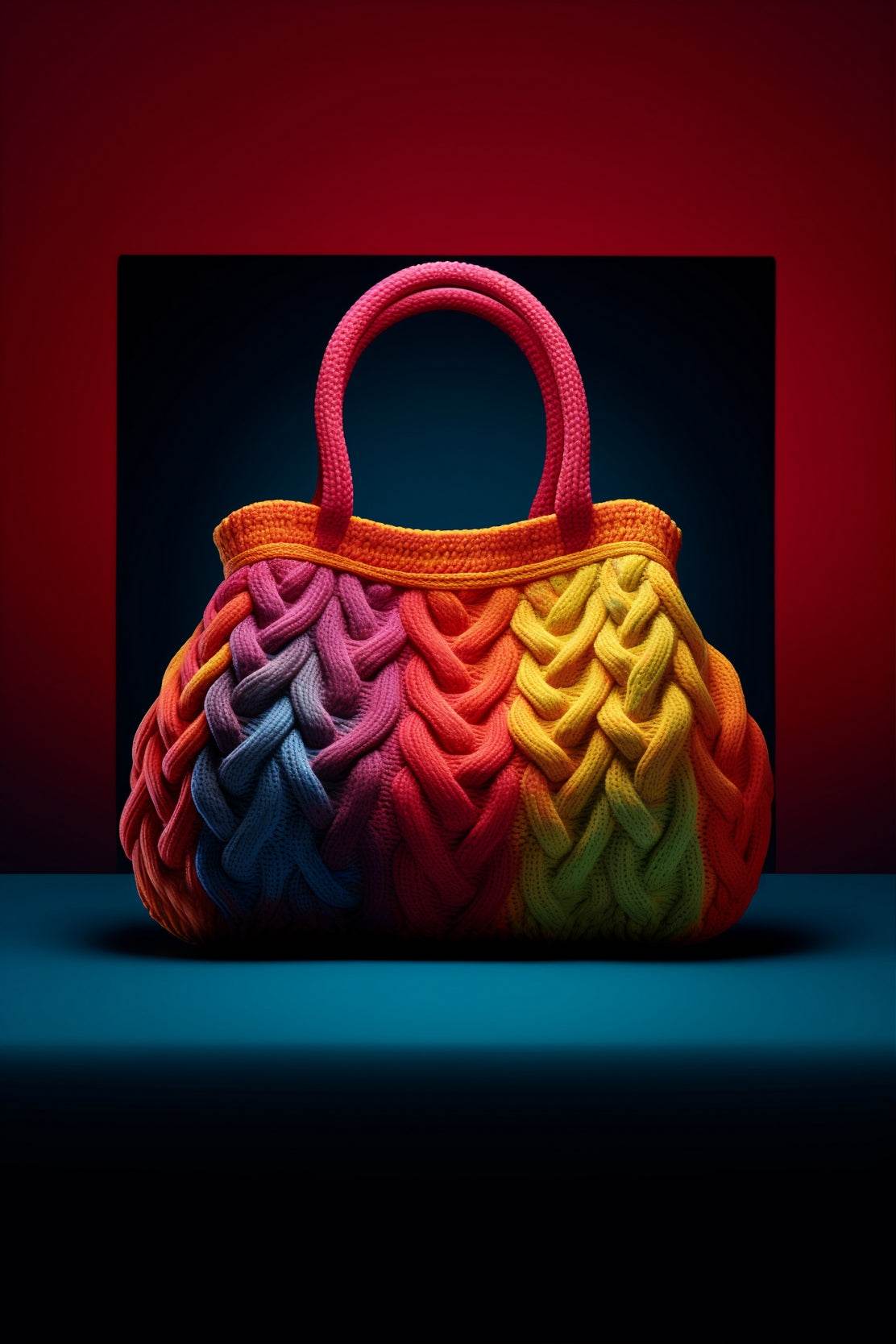 Colorful Knitted Bag Wall Art - beink online art store