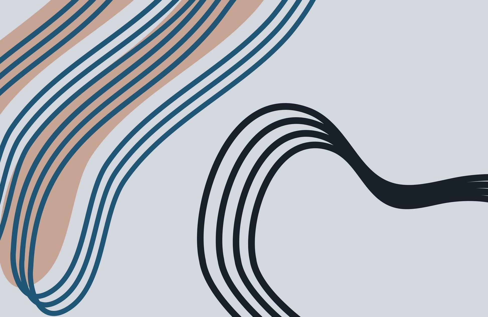 Handdrawn Irregular Lines Abstract Wall Art - beink online art store