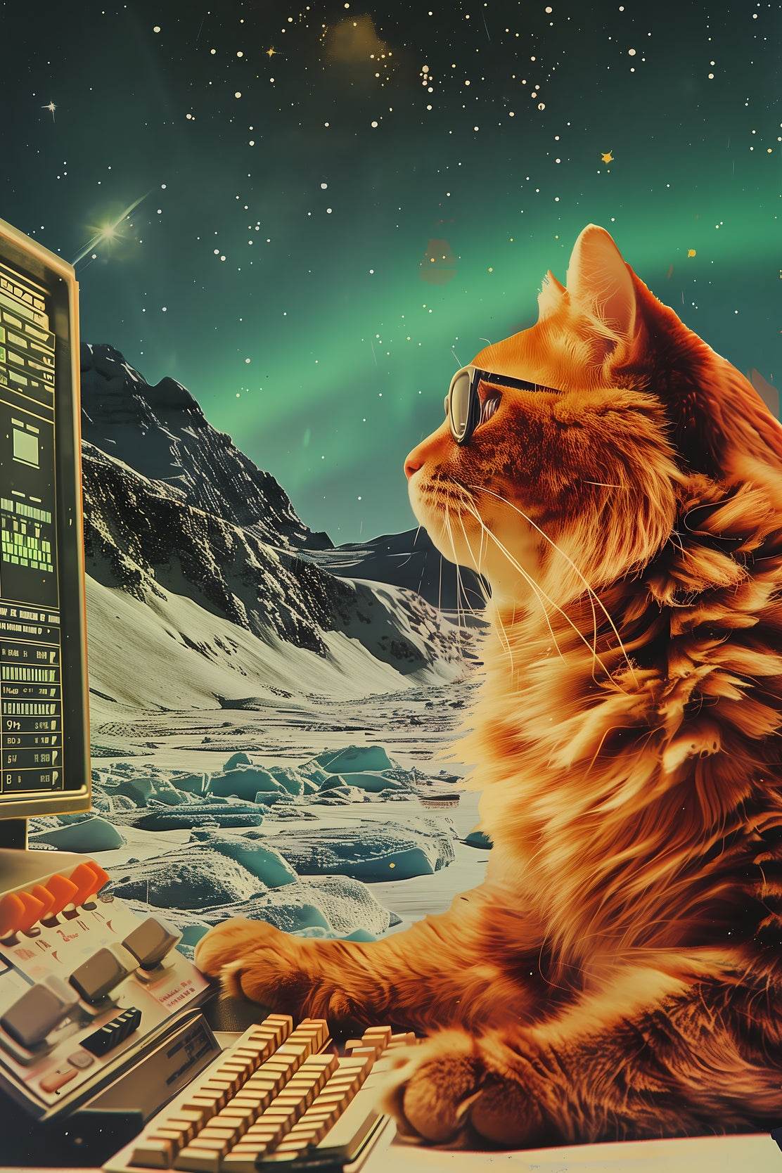 A Cat Watching The Computer Wall Art - beink online art store