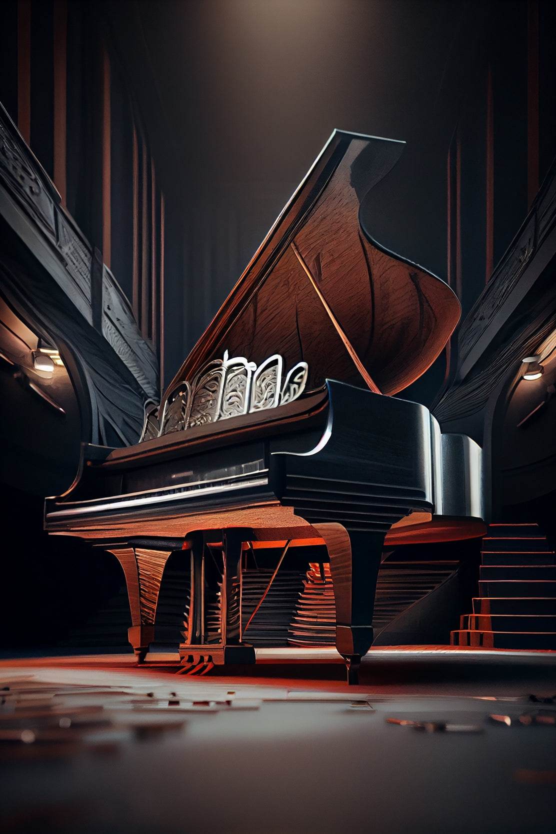 Grand Luxury Piano In The Theater Wall Art - beink online art store