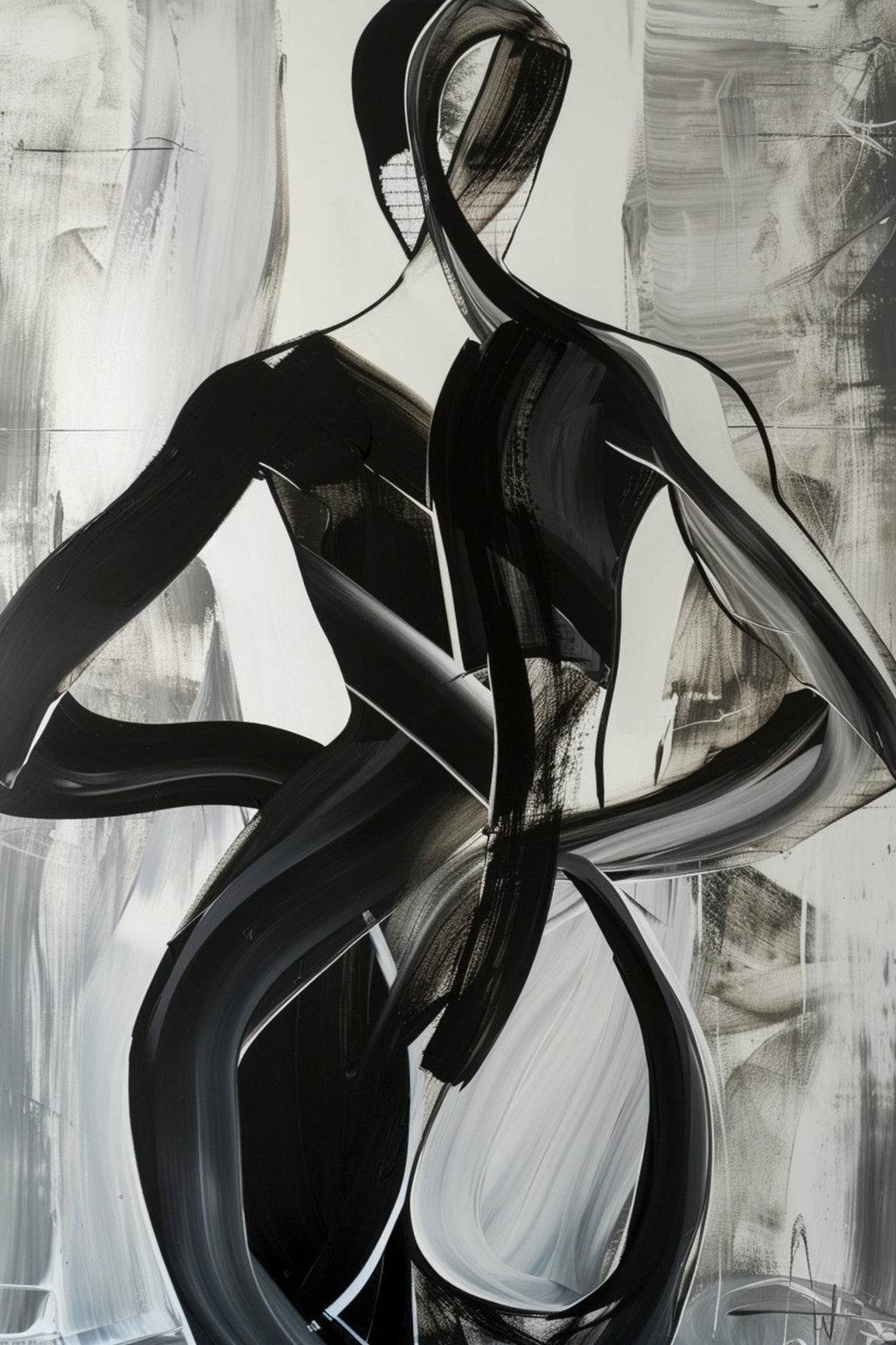Oil Paint Phantom Figure Modern Wall Art - beink online art store