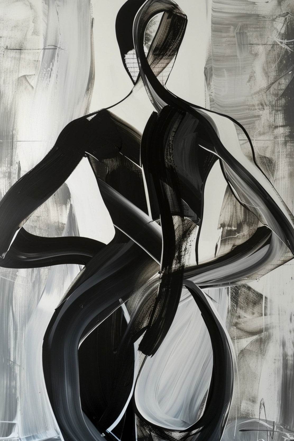 Oil Paint Phantom Figure Modern Wall Art - beink online art store