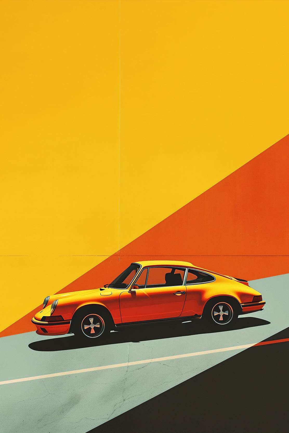 Porsche911 RS Yellow Wall Poster - beink online art store