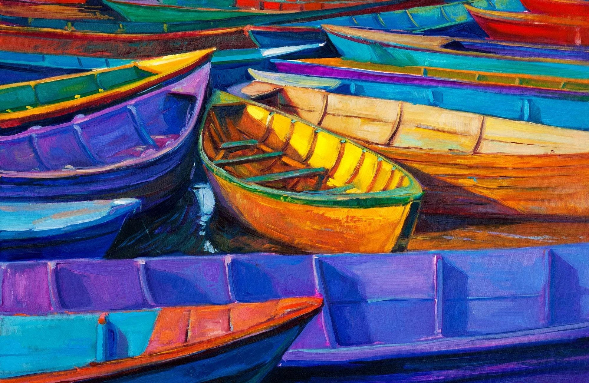 Small Colored Boats Wall Art - beink online art store