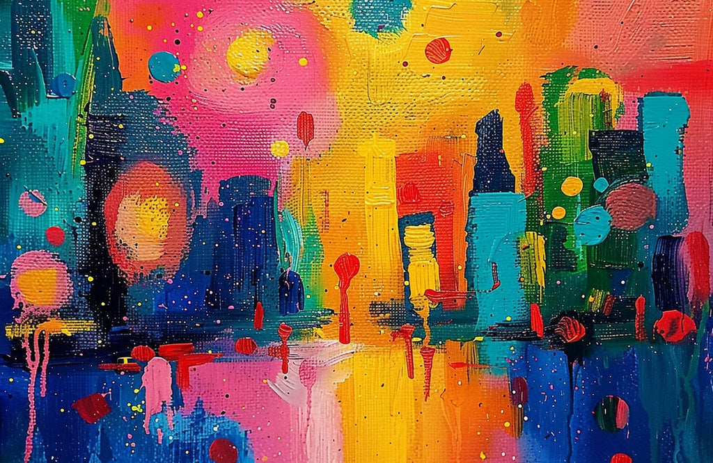 Vibrant Abstract Colorful Strokes Acrylic Painting - beink online art store