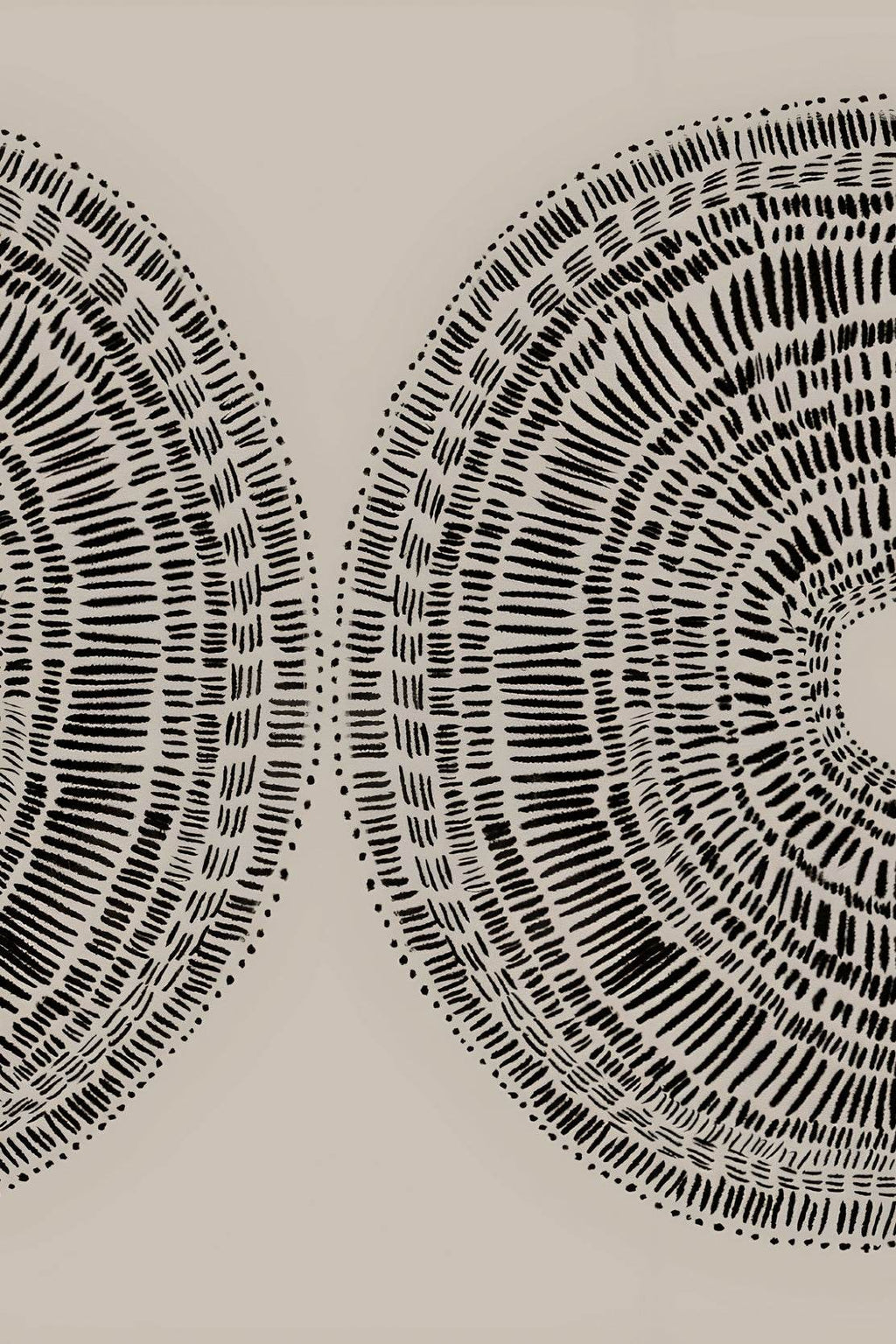 Mushroom Pair Black Lines Modern Wall Art - beink online art store