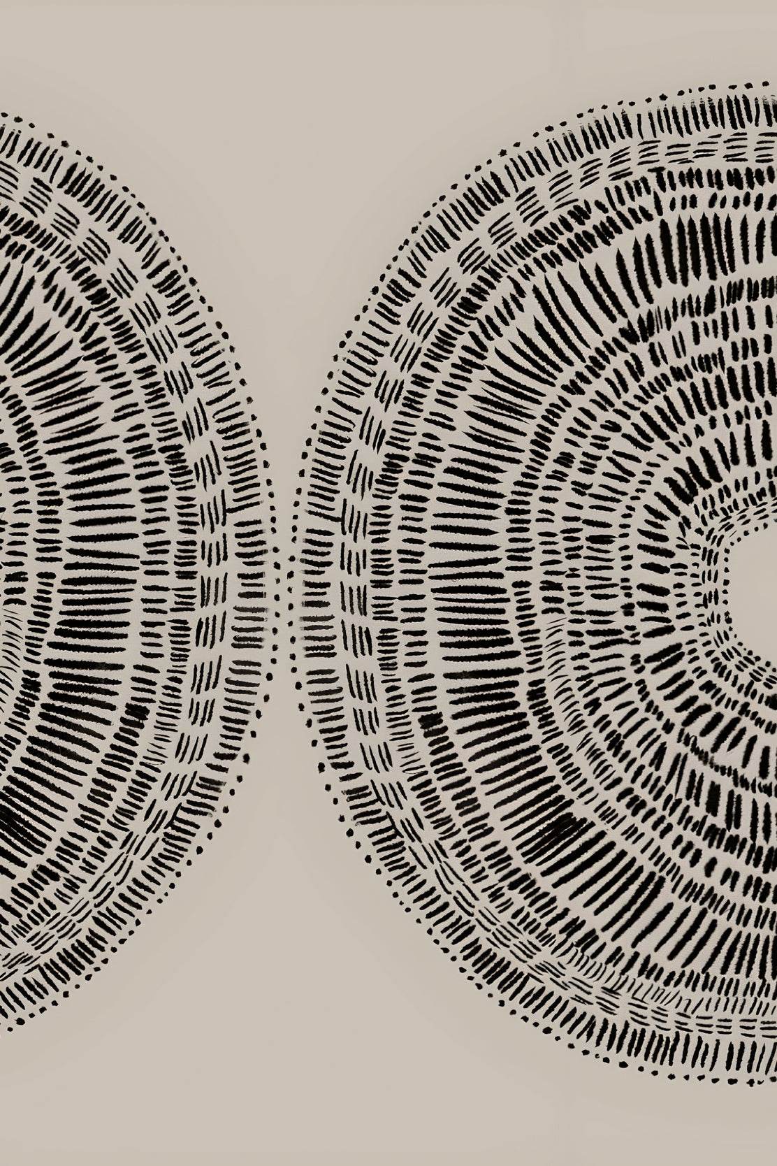 Mushroom Pair Black Lines Modern Wall Art - beink online art store