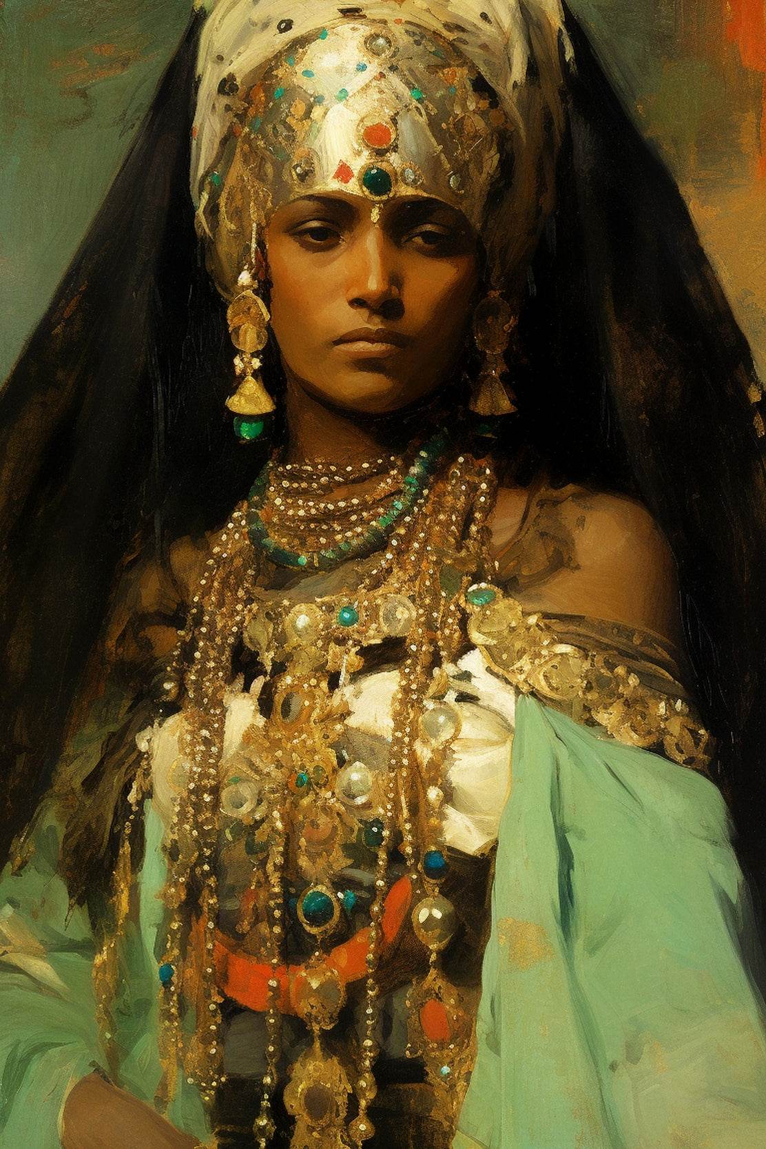 Painting The Face Of An Egyptian Woman Wall Art - beink online art store