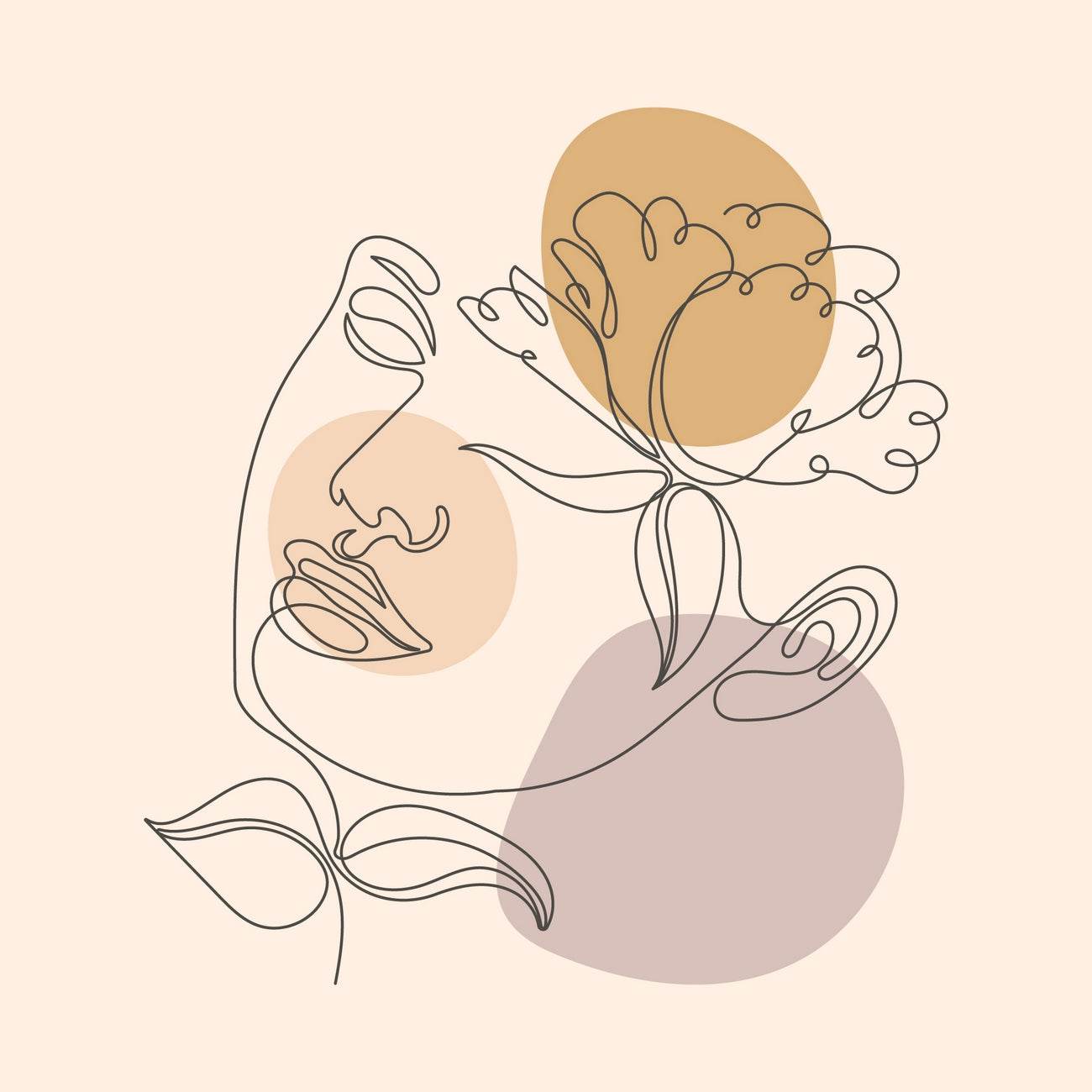 Flower With a Woman Face Design Wall Art - beink online art store
