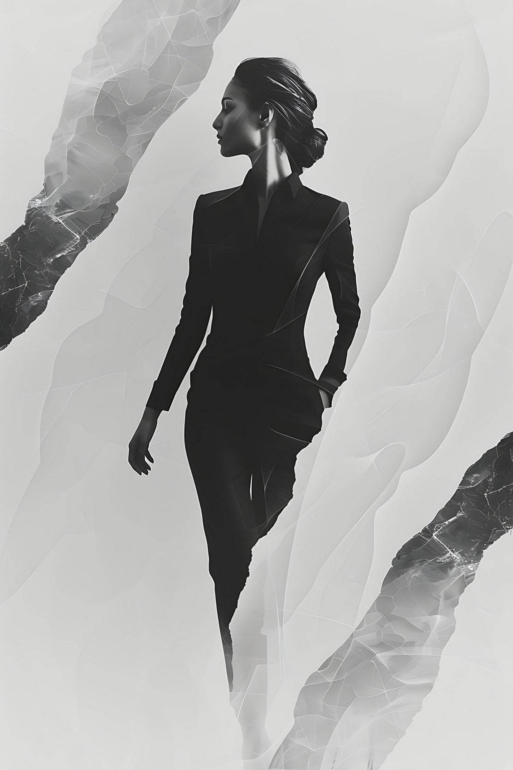 The Woman In Black In The Shadows Wall Art - beink online art store