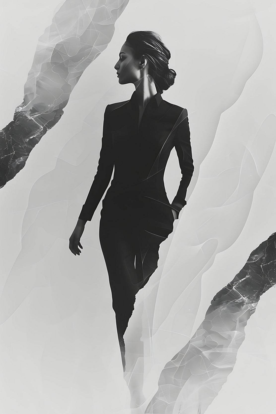 The Woman In Black In The Shadows Wall Art - beink online art store
