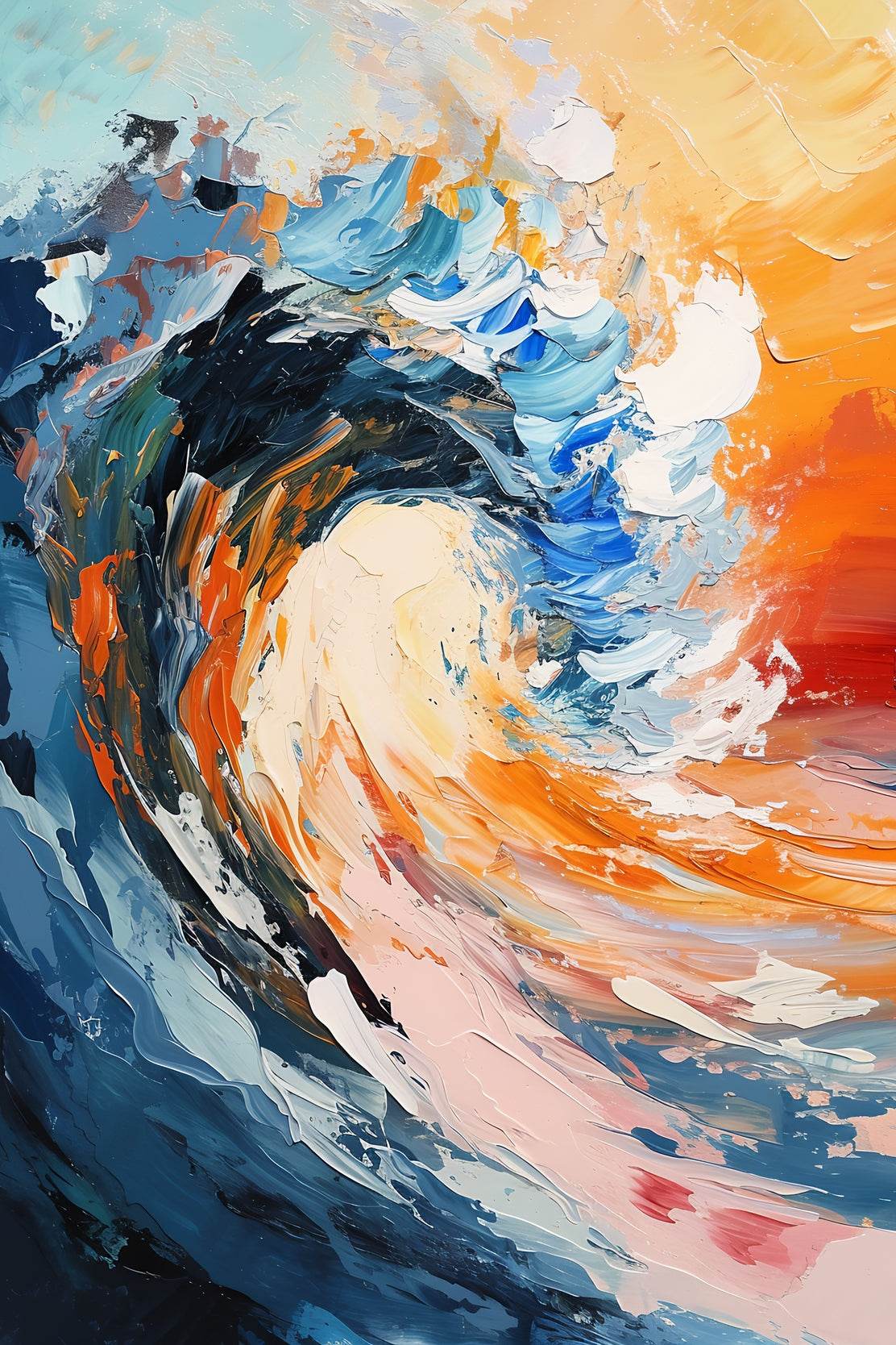 Watercolor Painting of Sea Waves Wall Art - beink online art store