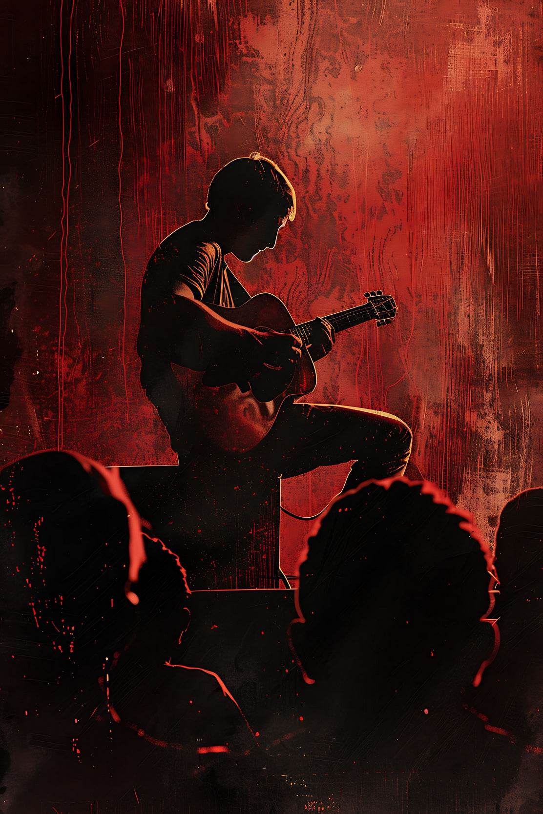 Live Music Performance With Guitar Wall Art - beink online art store