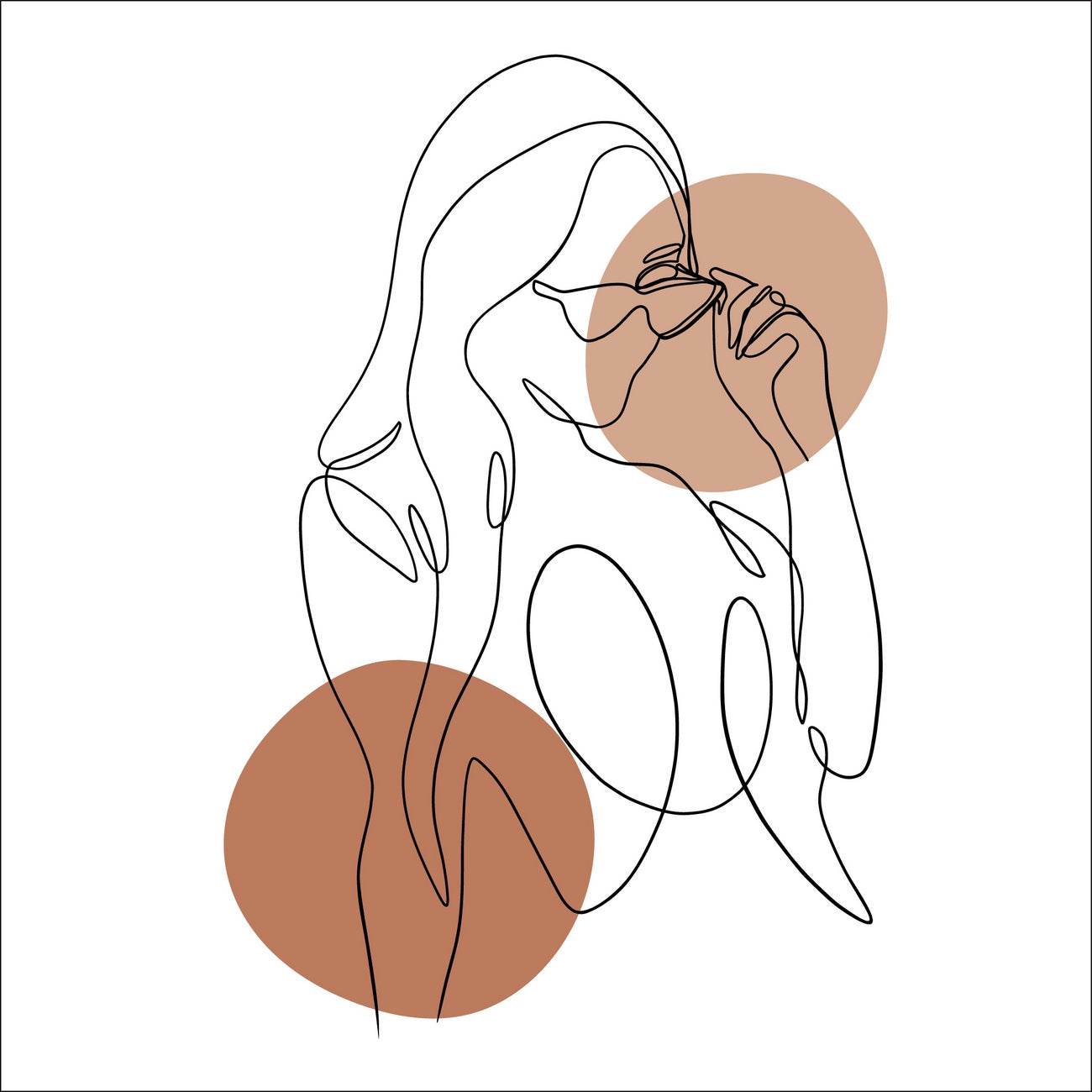 Line Drawing Of A Woman With Glasses - beink online art store