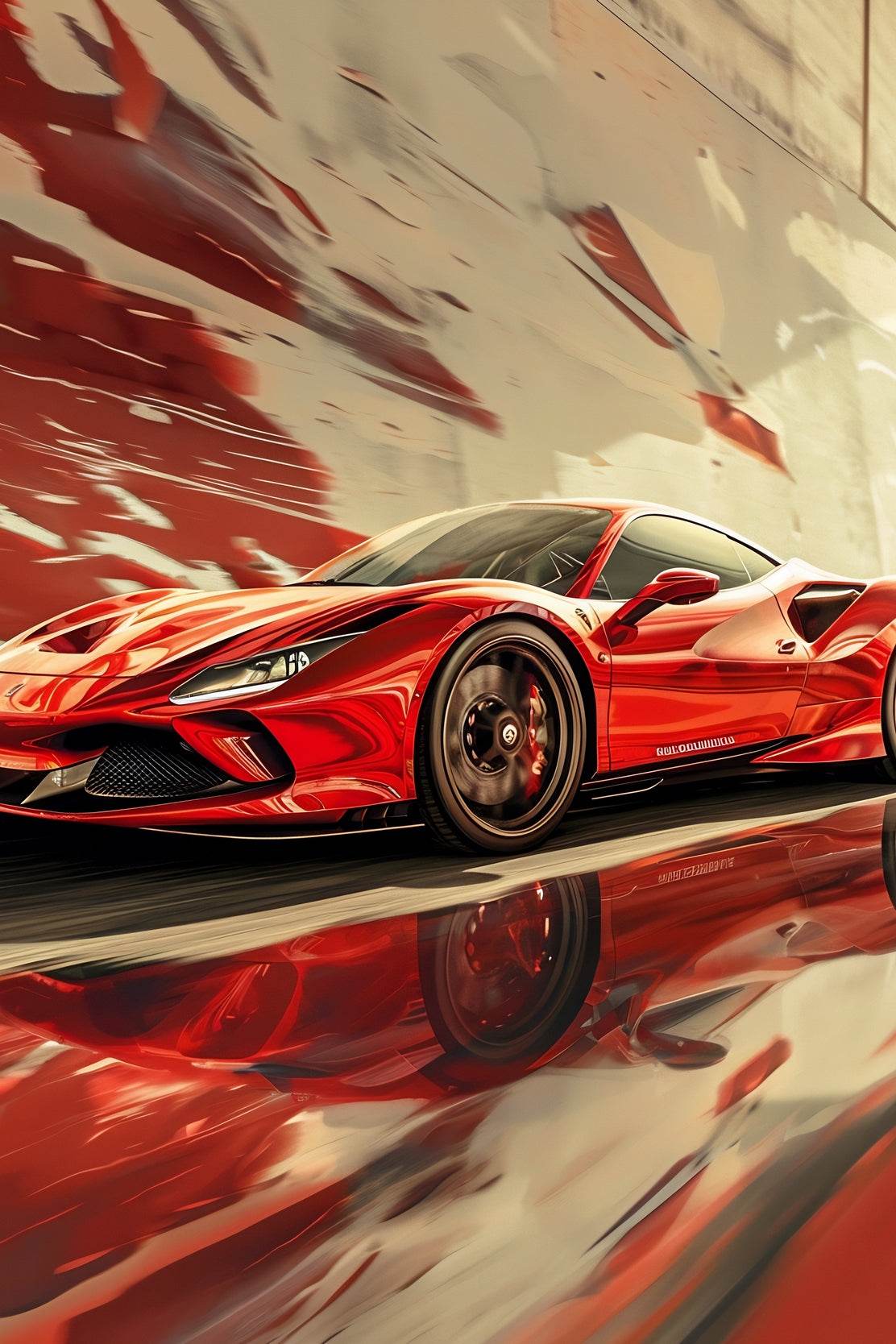 Red Ferrari F8 Wall Art - beink online art store
