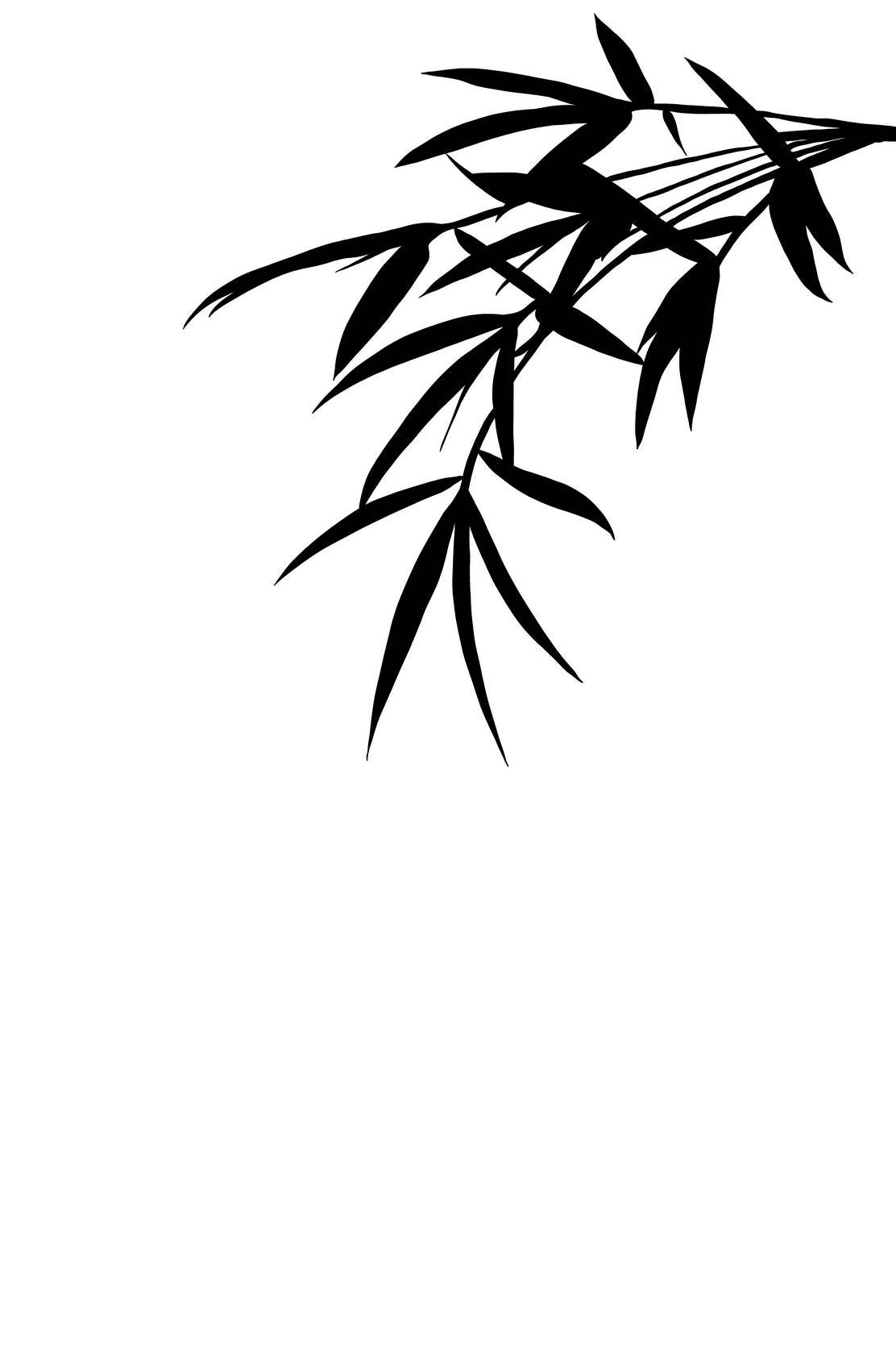 Bamboo Leaves Black & White Wall Art - beink online art store
