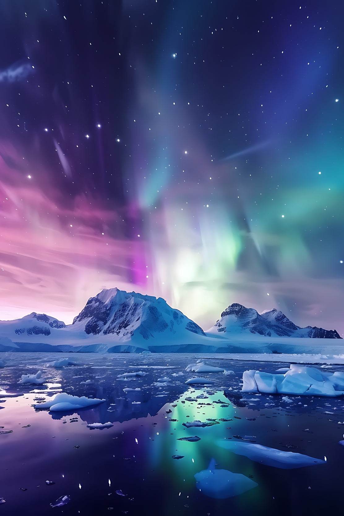 Aurora Australis Over Antarctic Landscape Wall Art - beink online art store
