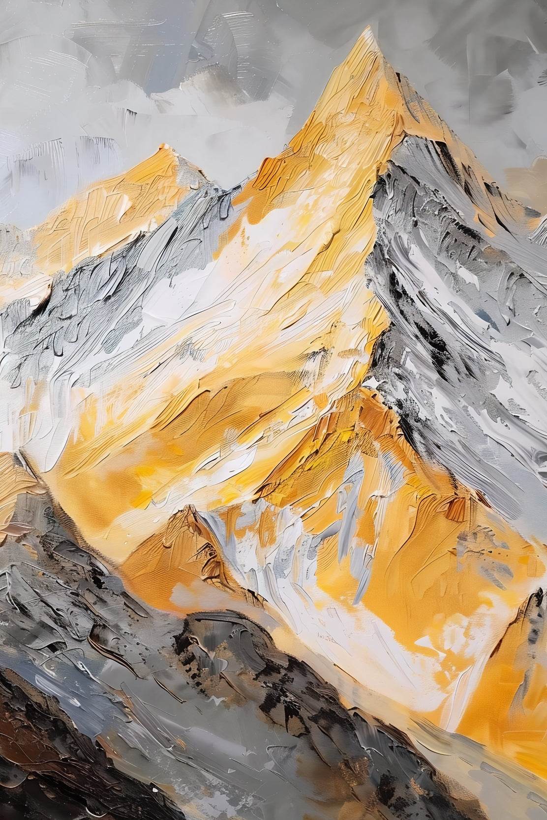 Oil Painting Of The Alps Wall Art - beink online art store
