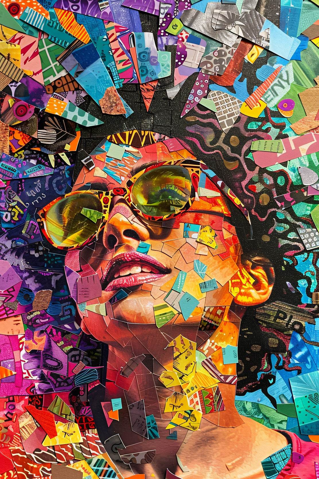 Autism Colorful Female Face Digital Art - beink online art store