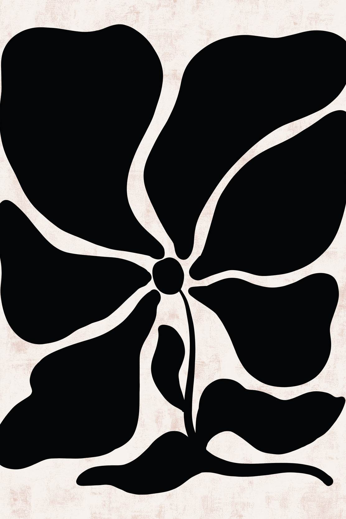 Black Flower with White Backround ArtWork - beink online art store