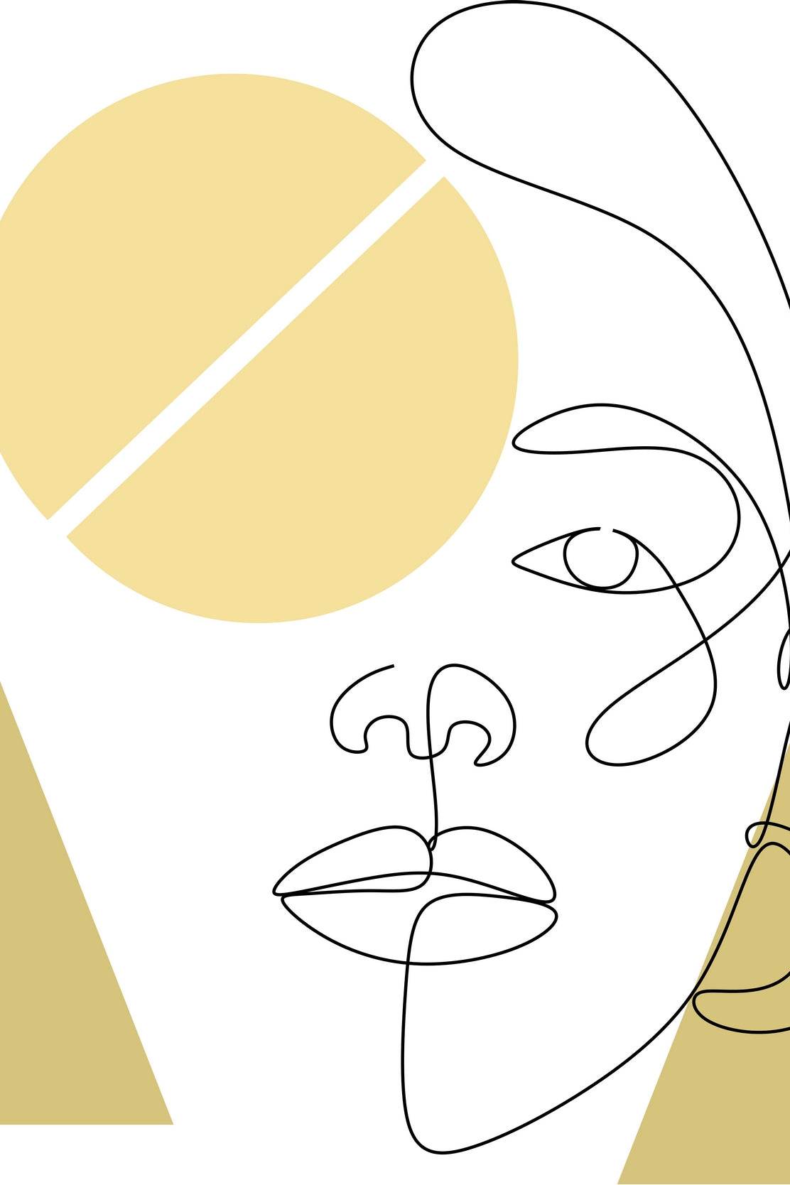 Half Female Face Wall Art - beink online art store