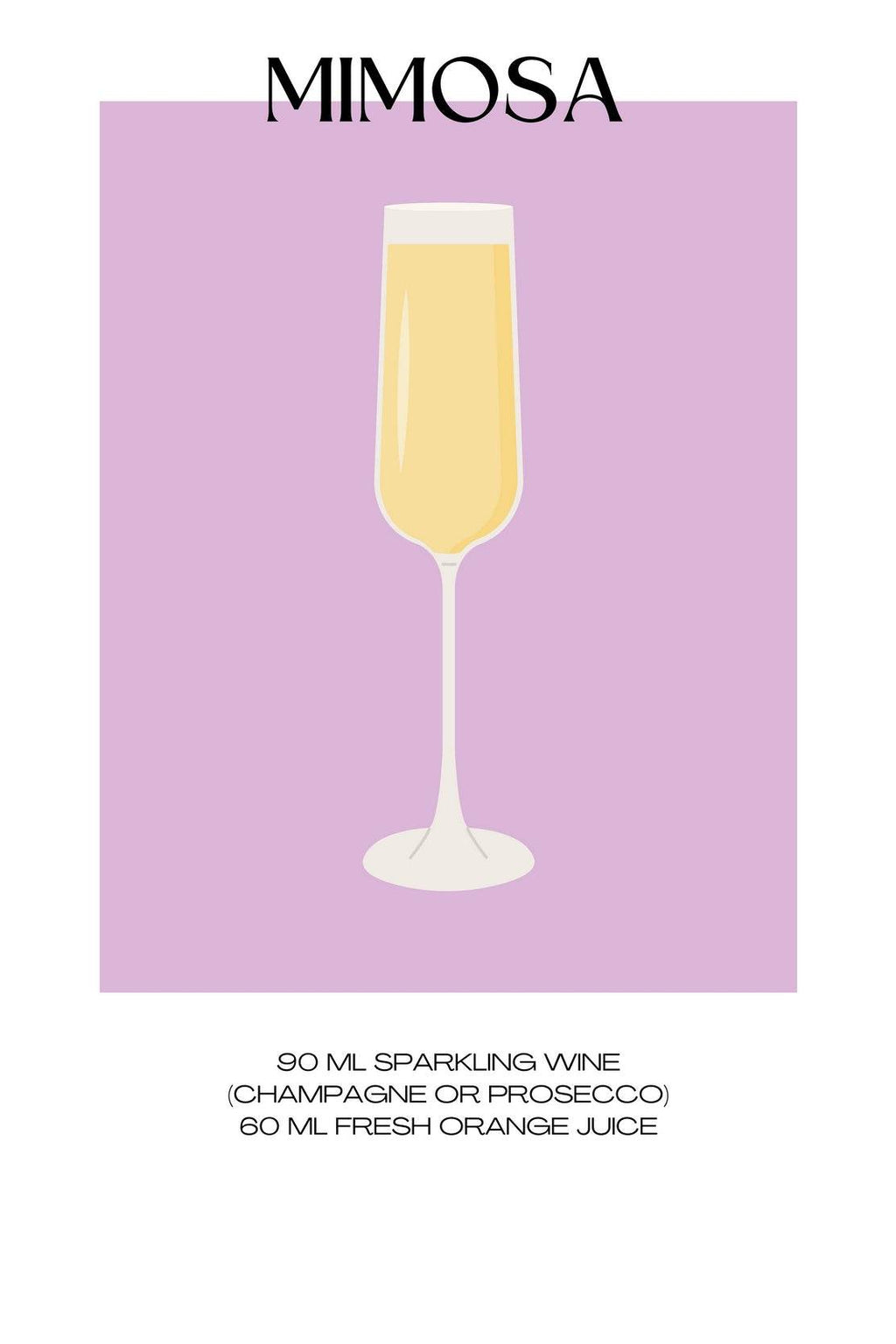 Mimosa Sparkling Wine Wall Art - beink online art store