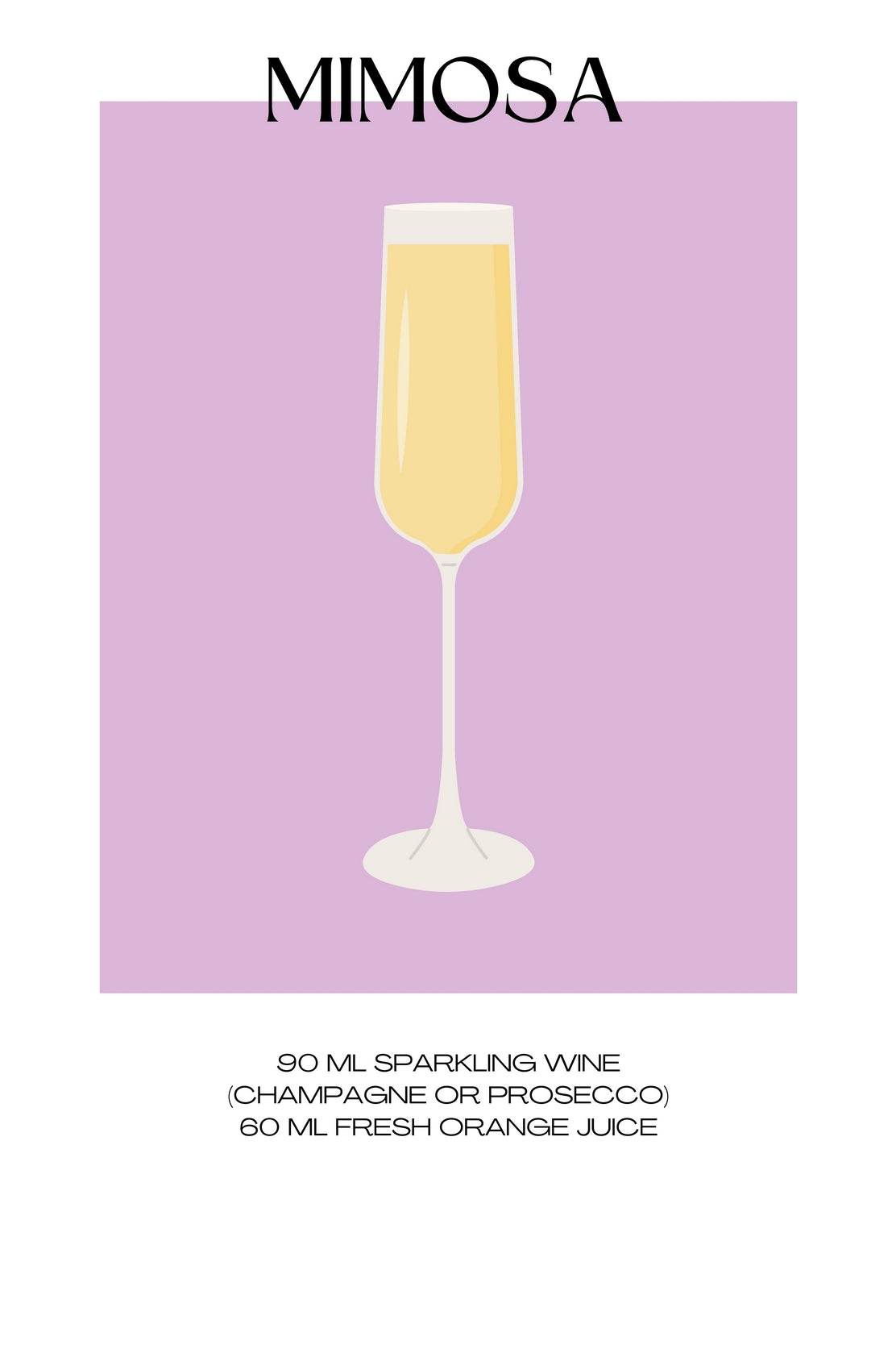 Mimosa Sparkling Wine Wall Art - beink online art store