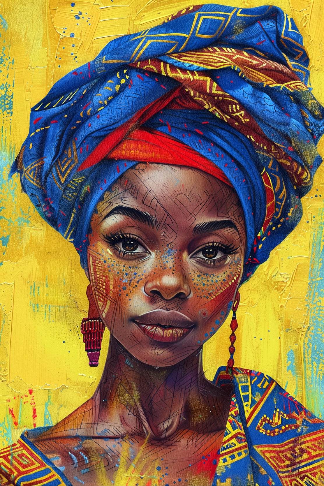 Vibrant Head Wrap Wall Art - beink online art store