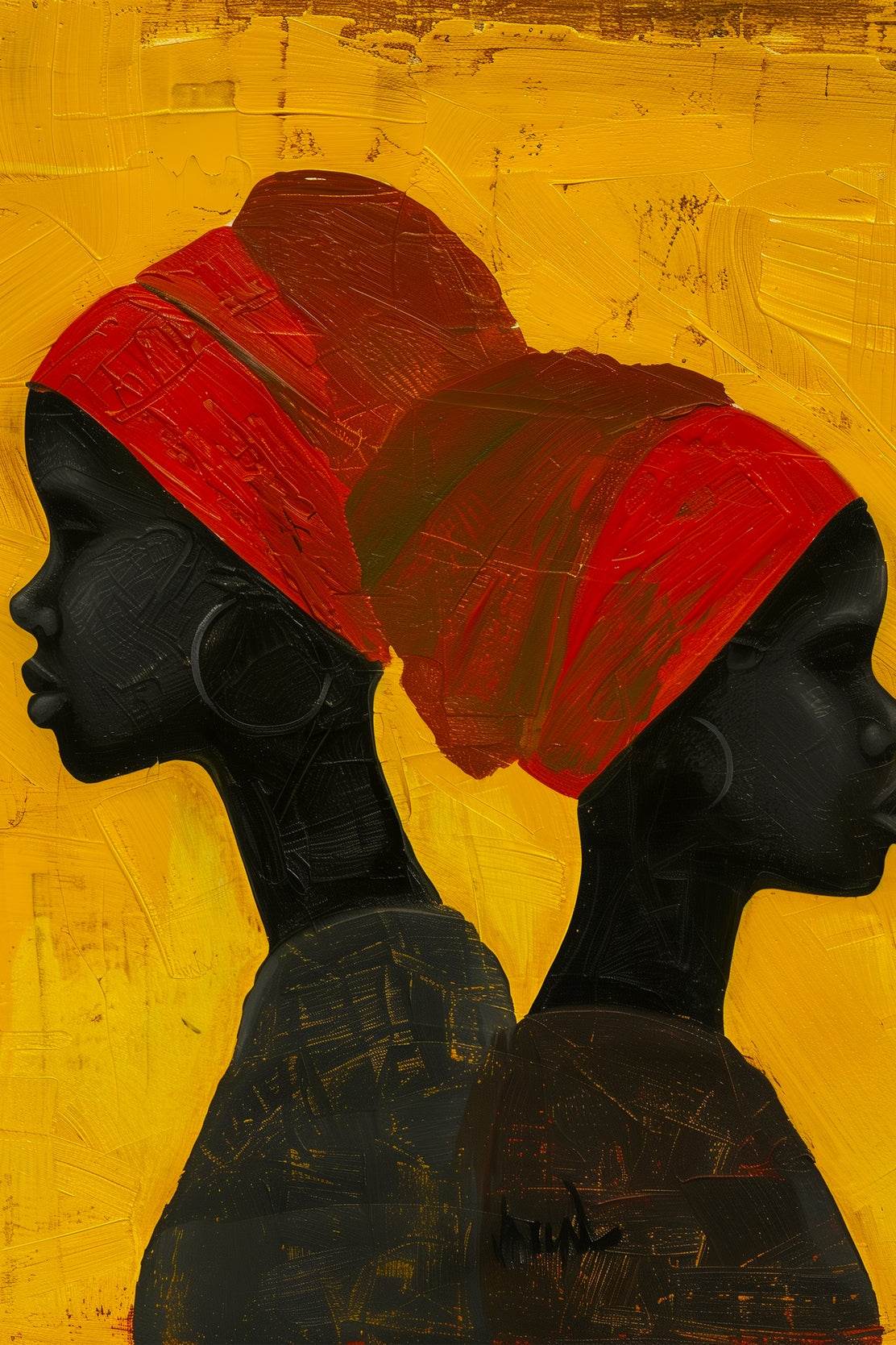 Handmade Black Women on Canvas Wall Art - beink online art store