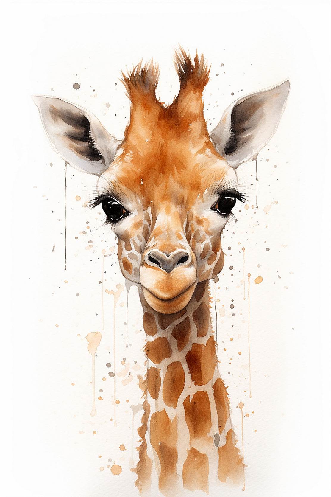 Face Painting of Giraffe Animal Wall Art - beink online art store