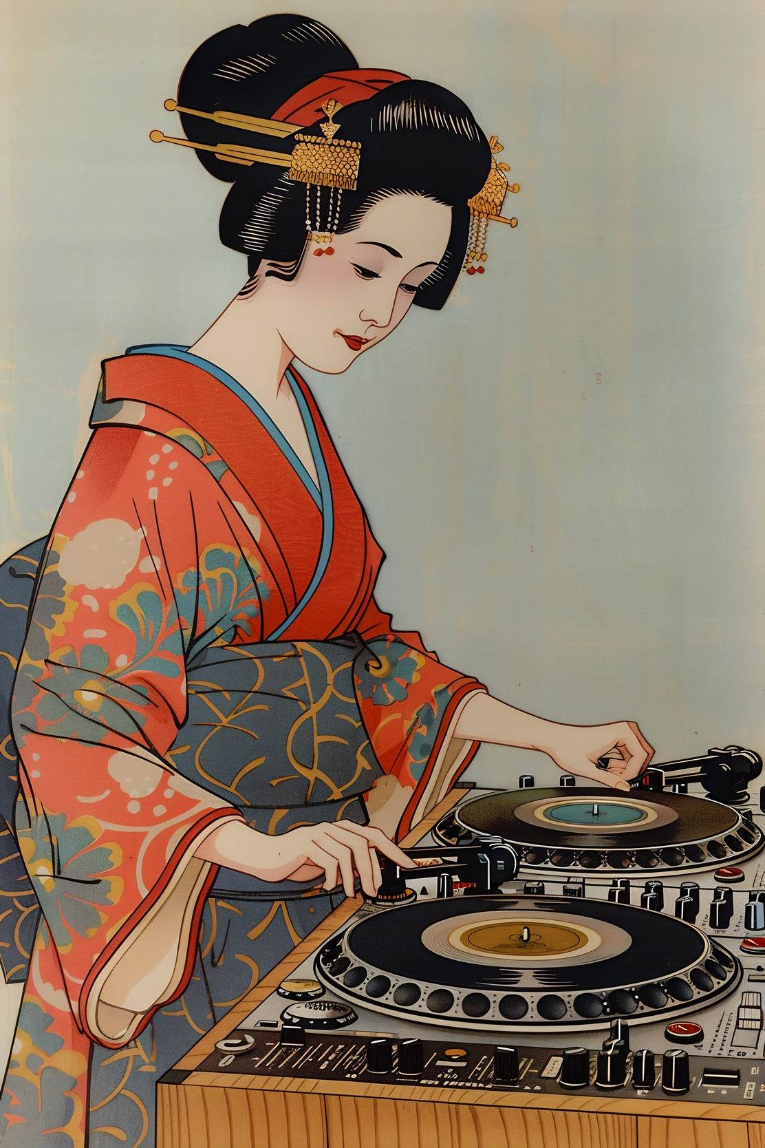 Japanese Dj Geisha Ramen Wall Art - beink online art store