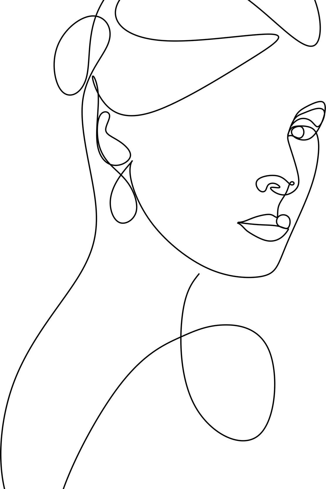 Half Face of Beautiful Woman Wall Art - beink online art store