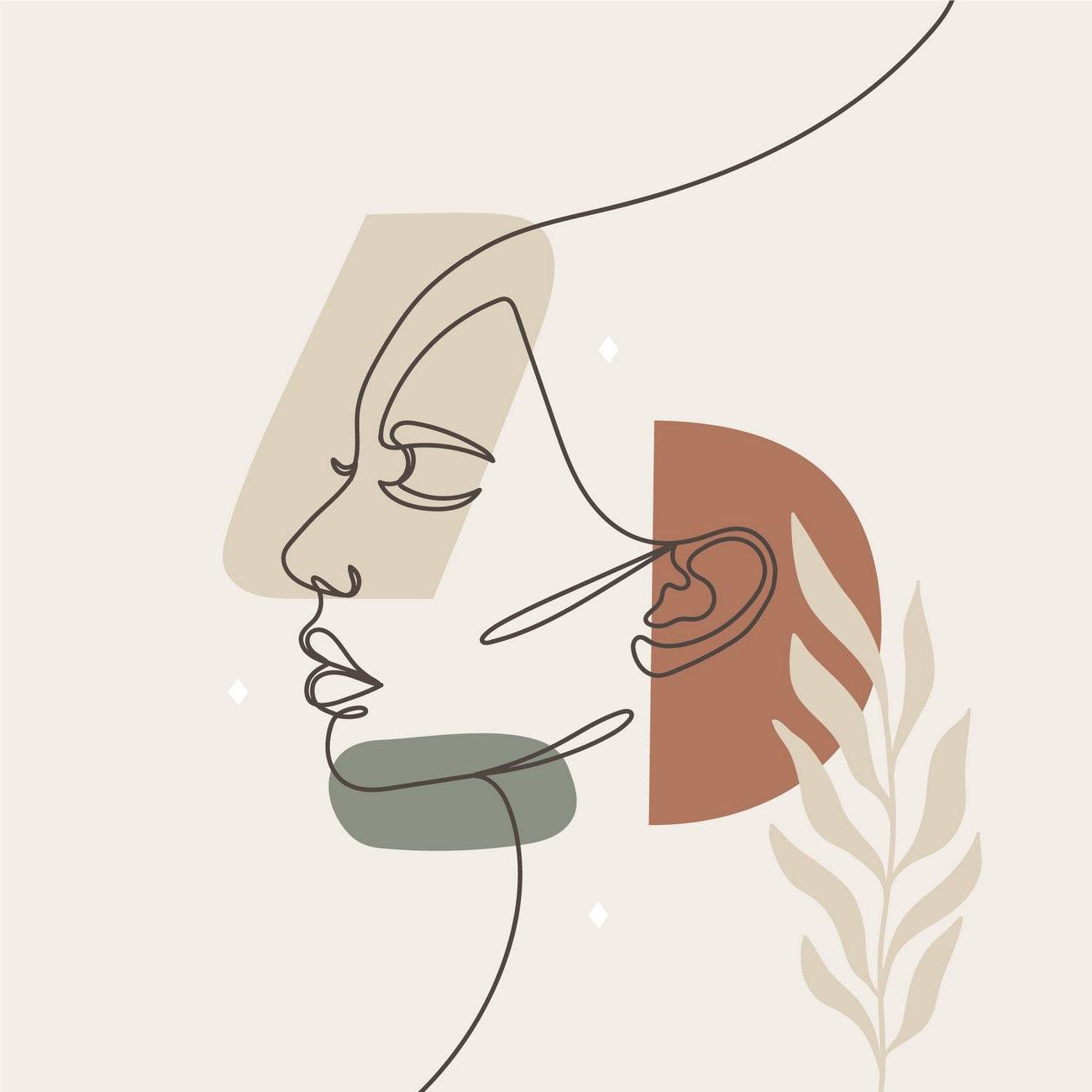 Women Linear Hair Wall Art - beink online art store